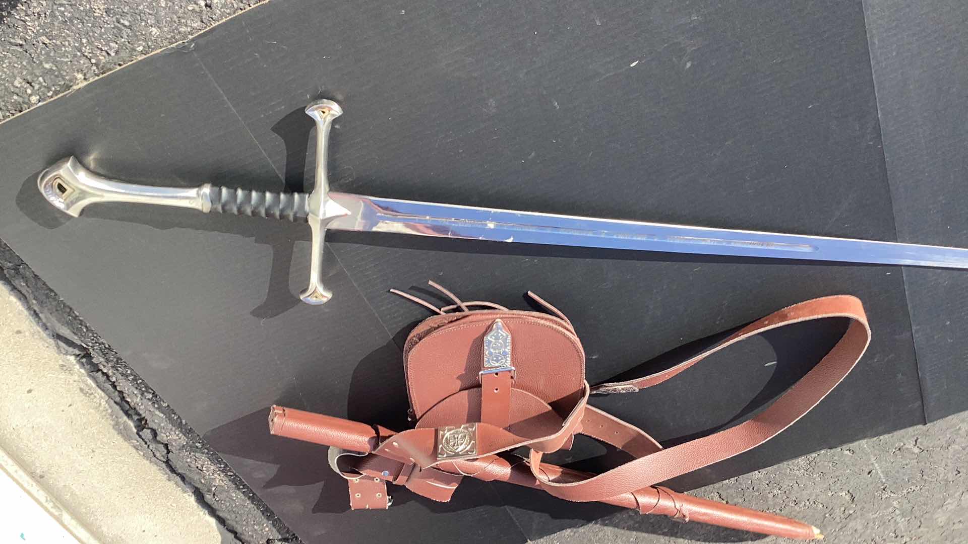 Photo 5 of METAL SWORD 47” LONG WITH LEATHER ACCESSORIES