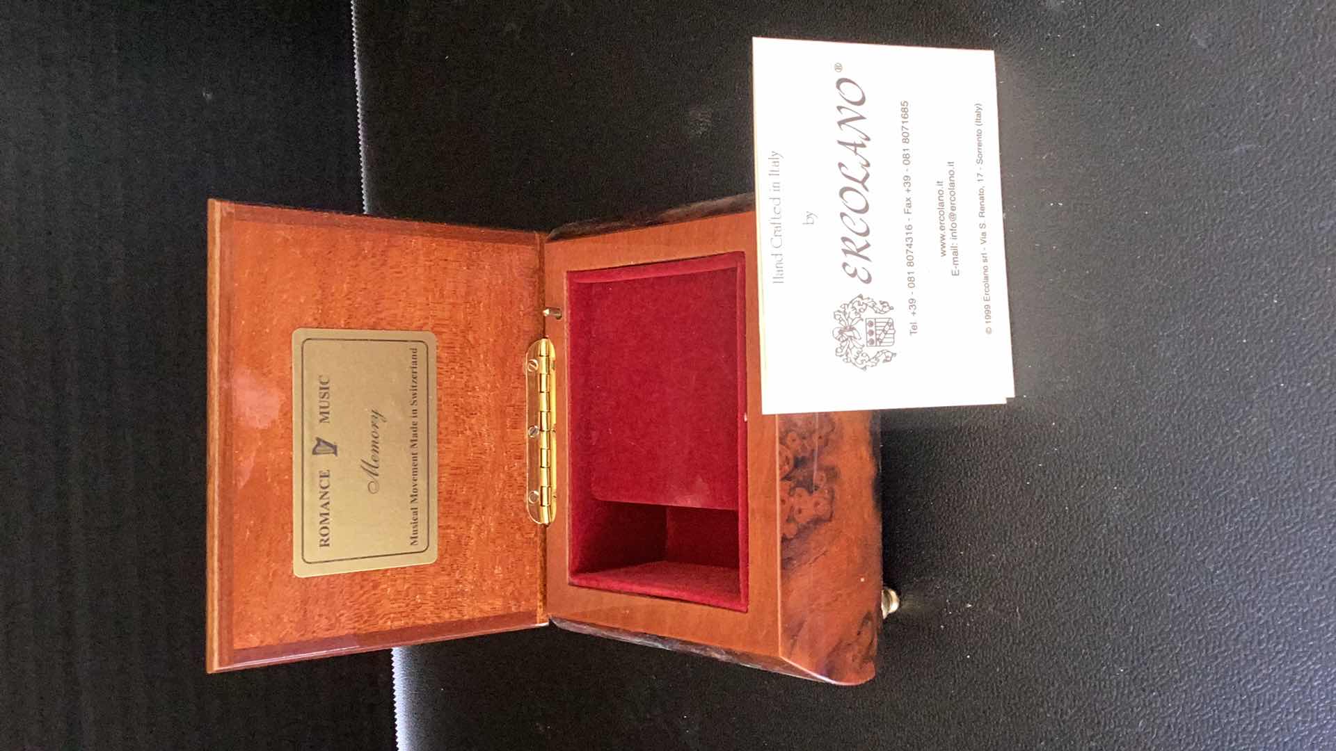 Photo 2 of ERCOLANO HAND MADE IN ITALY MUSIC BOX 5” X 2 1/2”