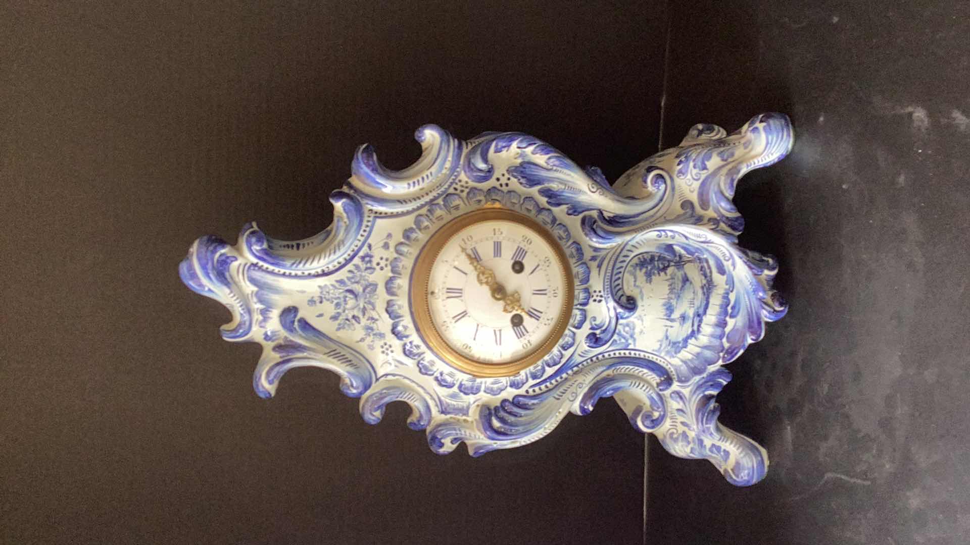 Photo 1 of ANTIQUE 1800’S DUTCH DELFT CLOCK 