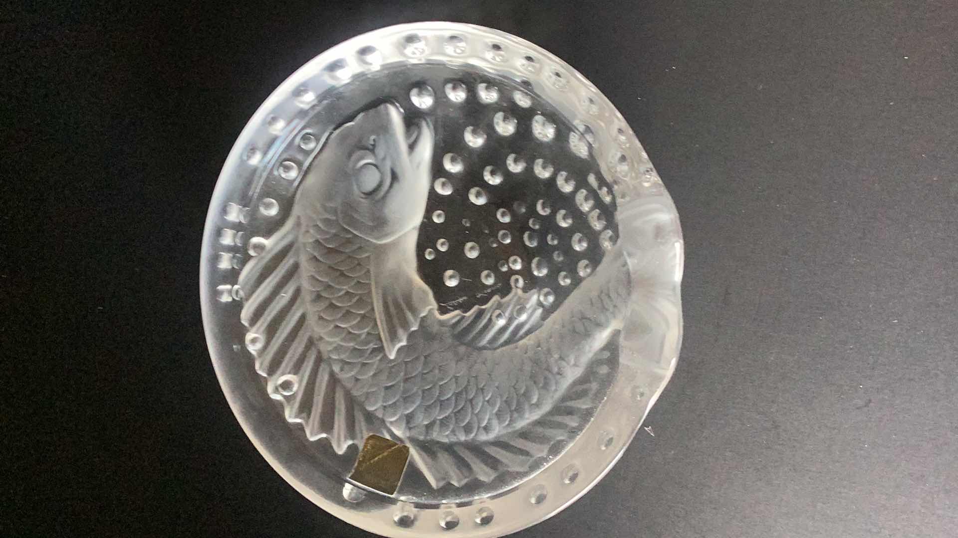 Photo 1 of LALIQUE CRYSTAL GLASS KOI FISH BOWL 6” WIDE 