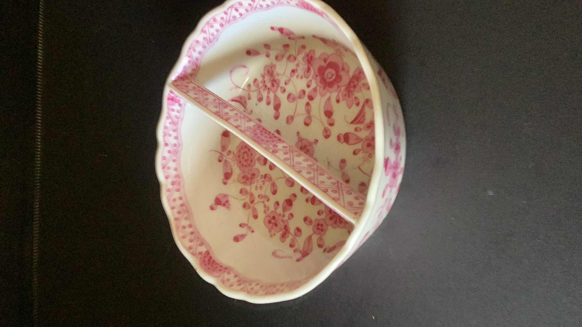 Photo 2 of ANTIQUE MESISSEN PORCELAIN FLORAL DECOR BOWL 1880 4” X 1 1/2” TALL