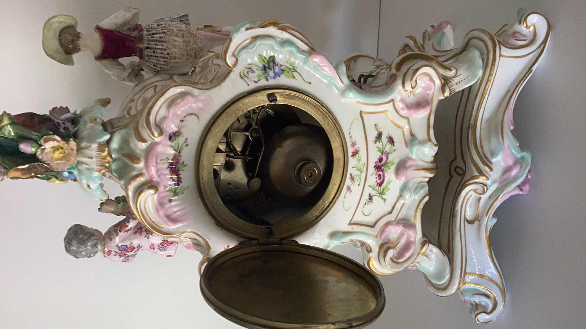 Photo 4 of ANTIQUE GERMAN HAND PAINTED CLOCK