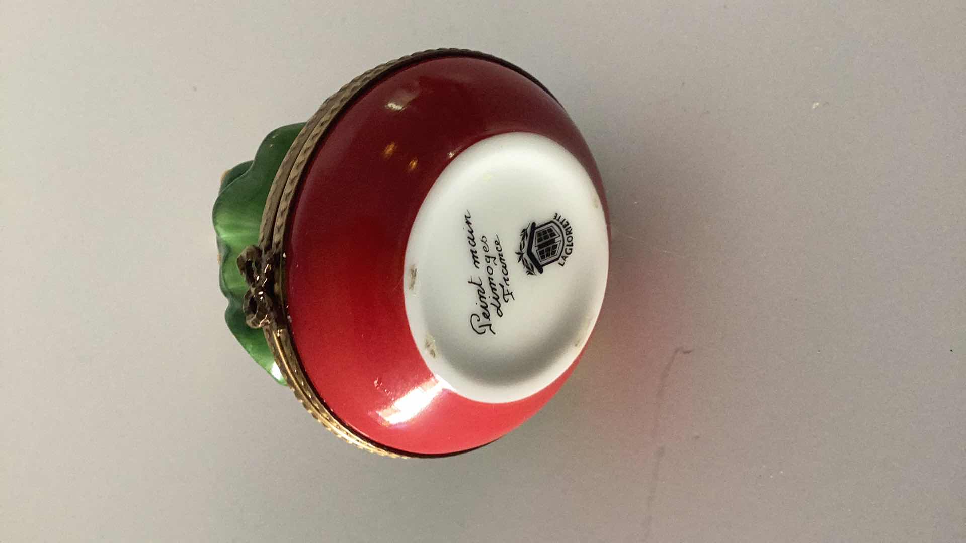 Photo 3 of LIMOGES FRANCE CHRISTMAS TREE PILL BOX 4” TALL 