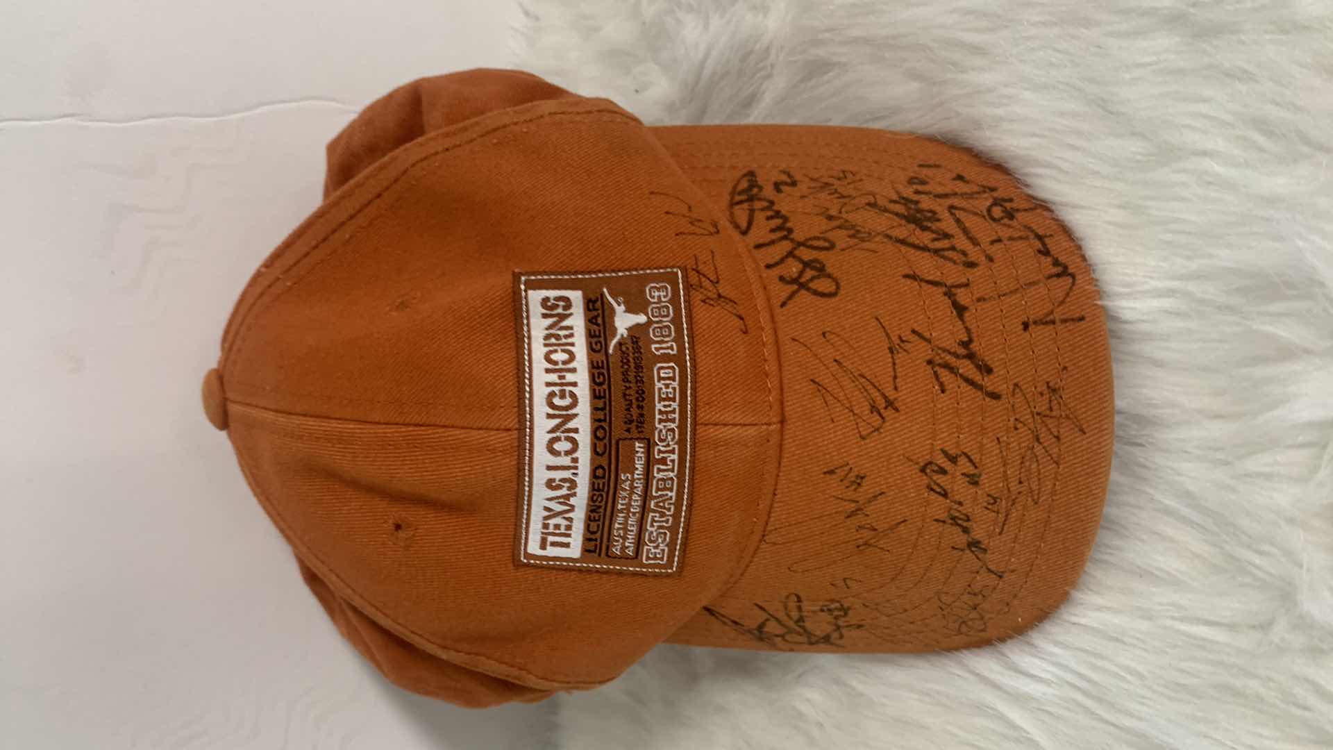 Photo 3 of SIGNED LONGHORNS FOOTBALL CAP LICENSED COLLEGE GEAR