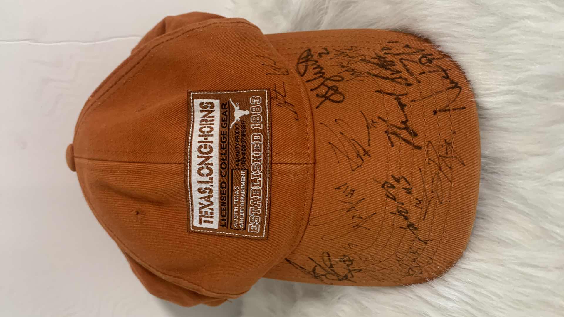 Photo 2 of SIGNED LONGHORNS FOOTBALL CAP LICENSED COLLEGE GEAR