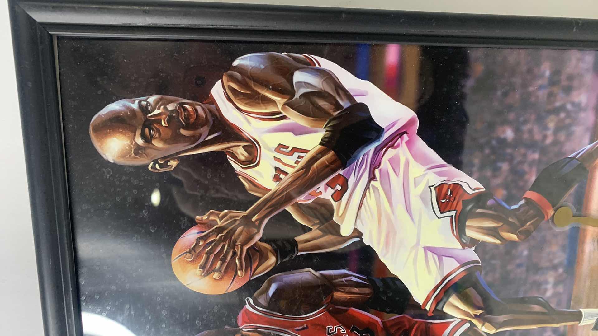 Photo 2 of ARTWORK, FRAMED BASKETBALL, MICHAEL JORDAN, 12” x 15”