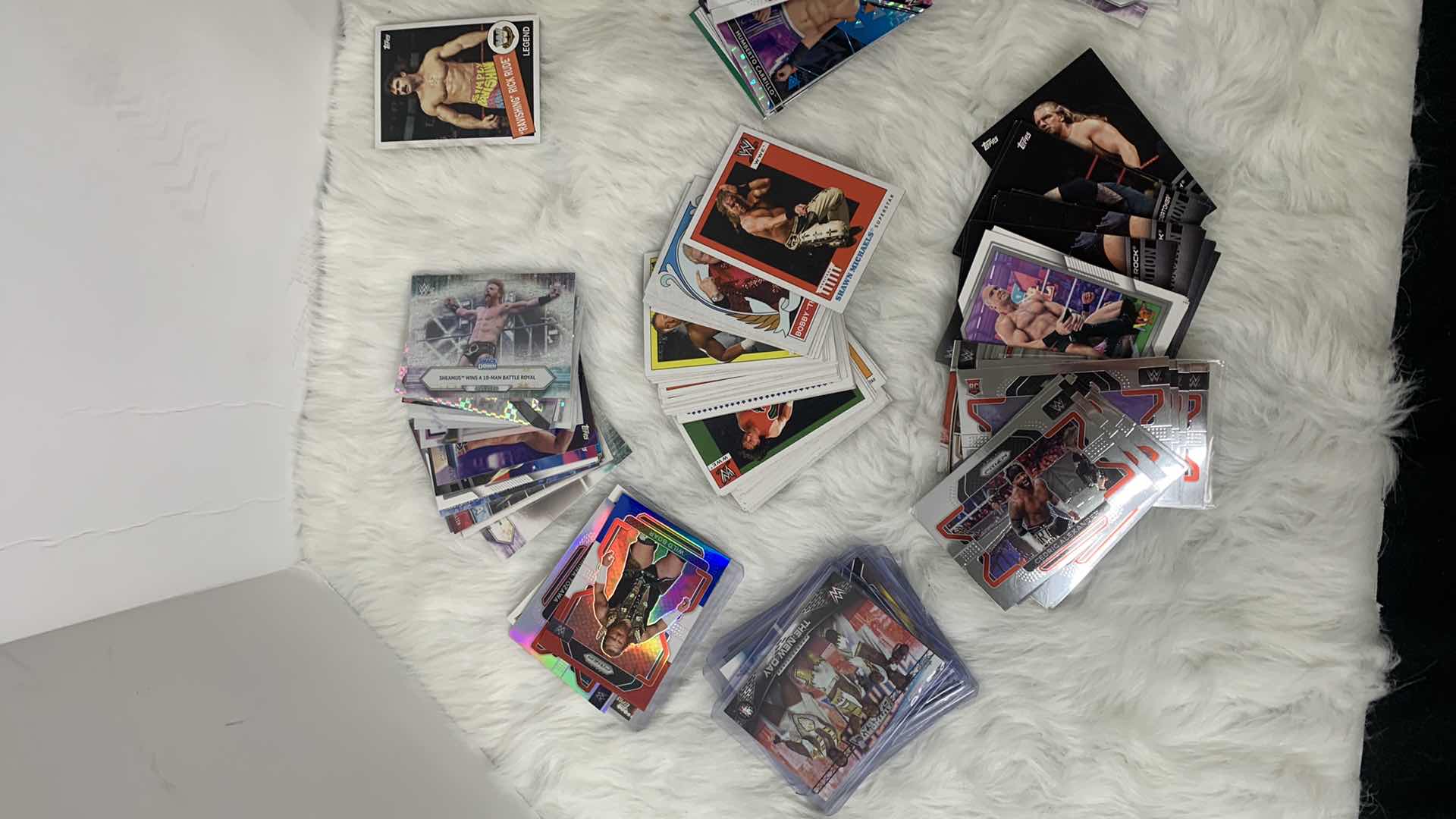 Photo 3 of STACK OF COLLECTIBLE WRESTLING CARDS AND TIN