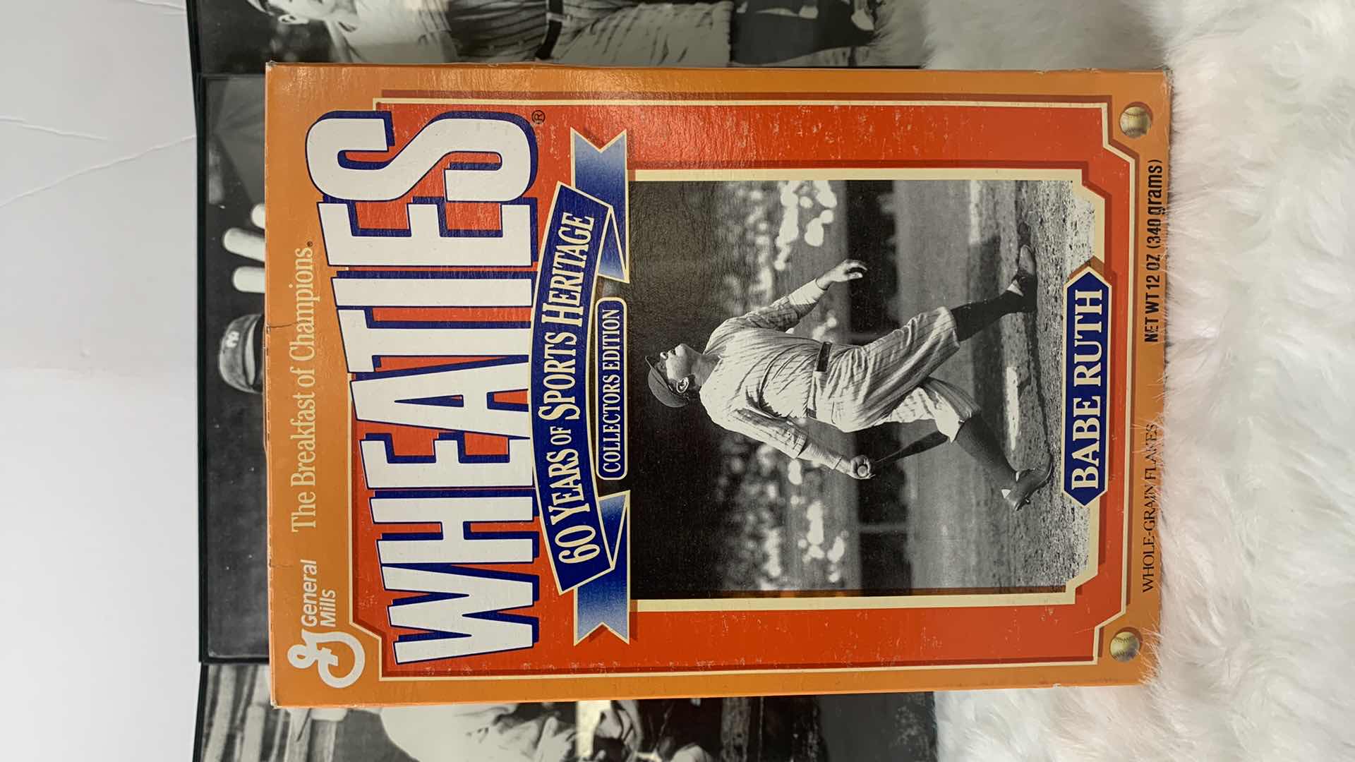 Photo 2 of BABE RUTH COLLECTIBLES, 3 - 11” x 14” FRAMED PHOTOS and SEALED WHEATIES