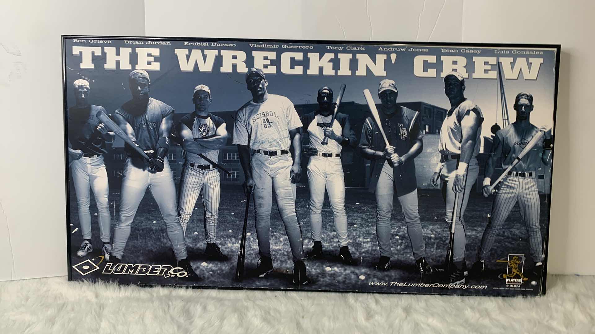 Photo 1 of ARTWORK, FRAMED AUTOGRAPHED VLADIMIR GUERRERO AND THE WRECKING CREW POSTER 36” x 19”