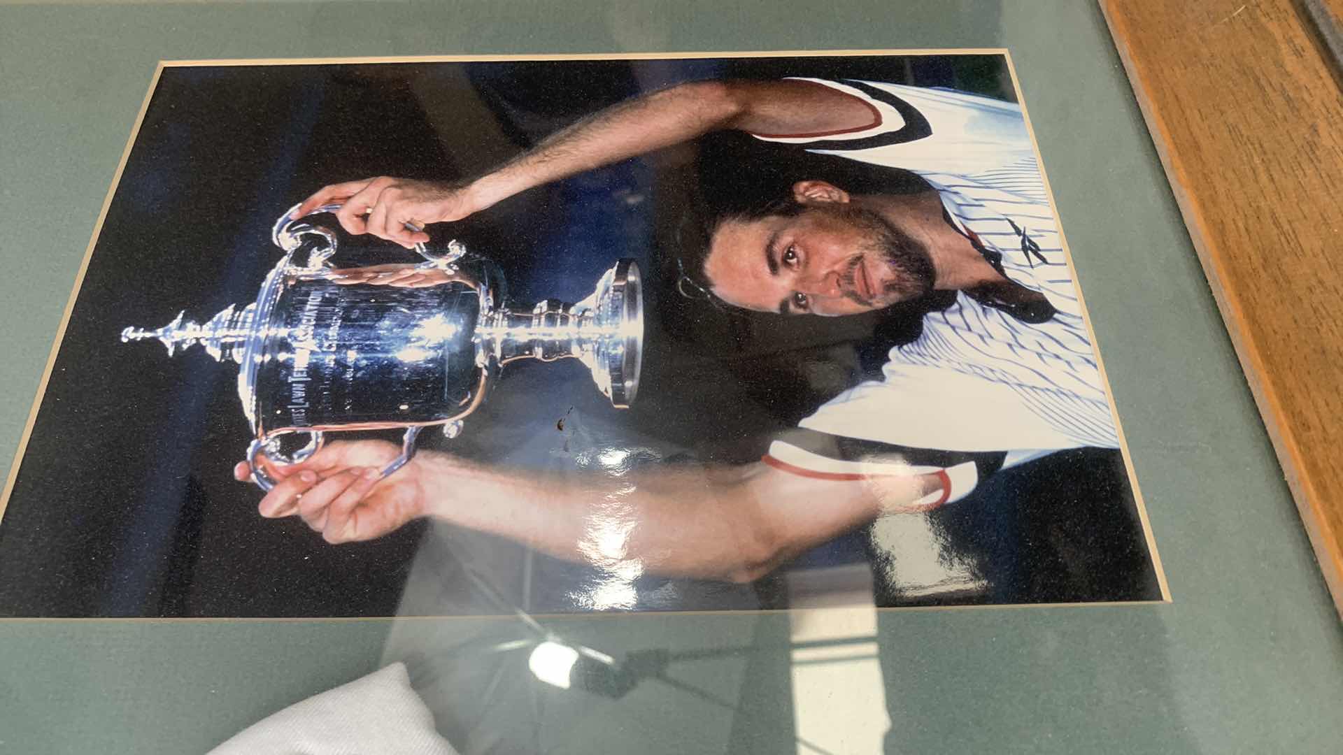 Photo 3 of WOOD FRAMED SHADOW BOX, PATRICK RAFTER US OPEN CHAMPION, AUTOGRAPHED HAT, PHOTO AND STATS