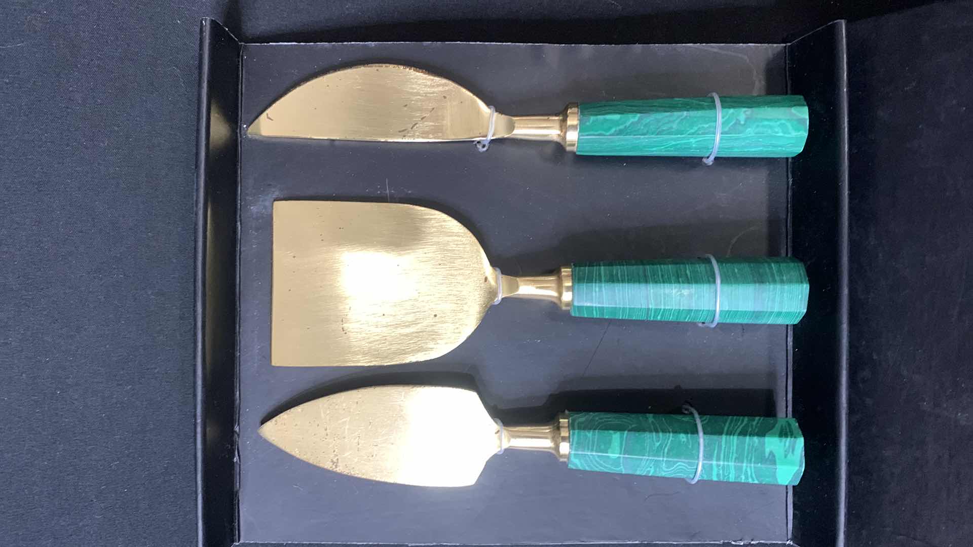 Photo 2 of MALACHITE CHEESE SPREADERS MSRP $45