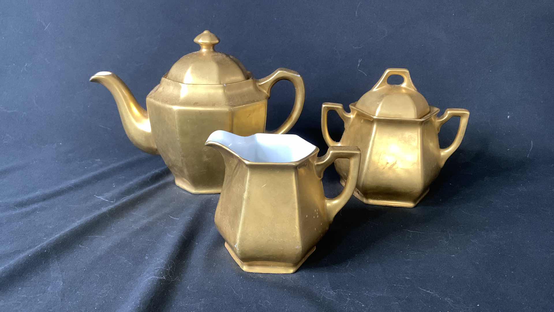 Photo 1 of GOLD TOPPED PORCELAIN TEA SET FROM GERMANY