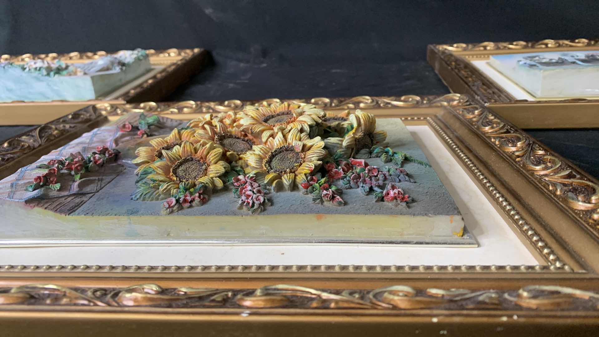 Photo 5 of ARTWORK 3 GOLD FRAMED 3D RESIN SCENES 13” x 15”