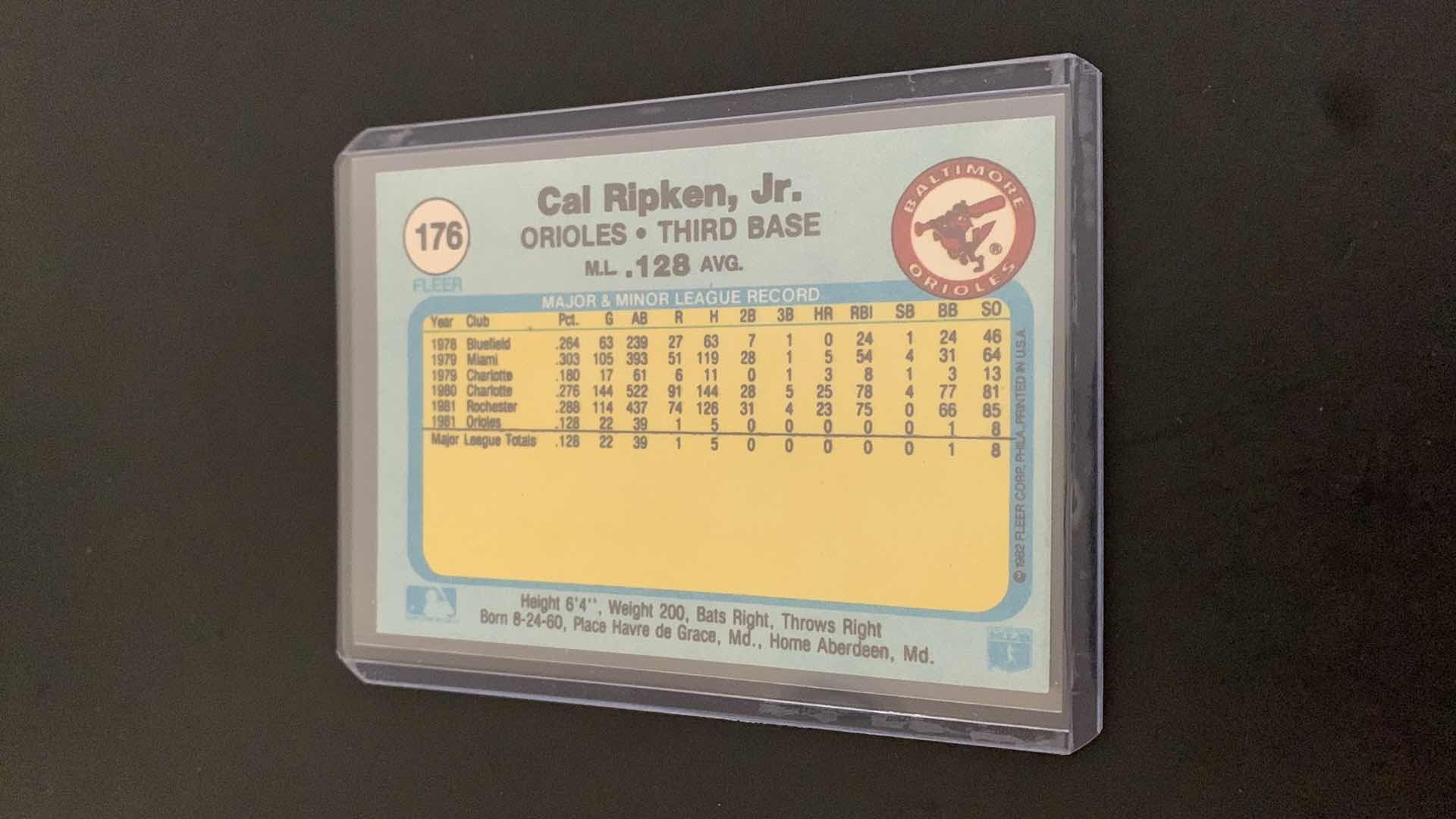 Photo 2 of RARE 1982 FLEER CAL RIPKEN JR ROOKIE CARD