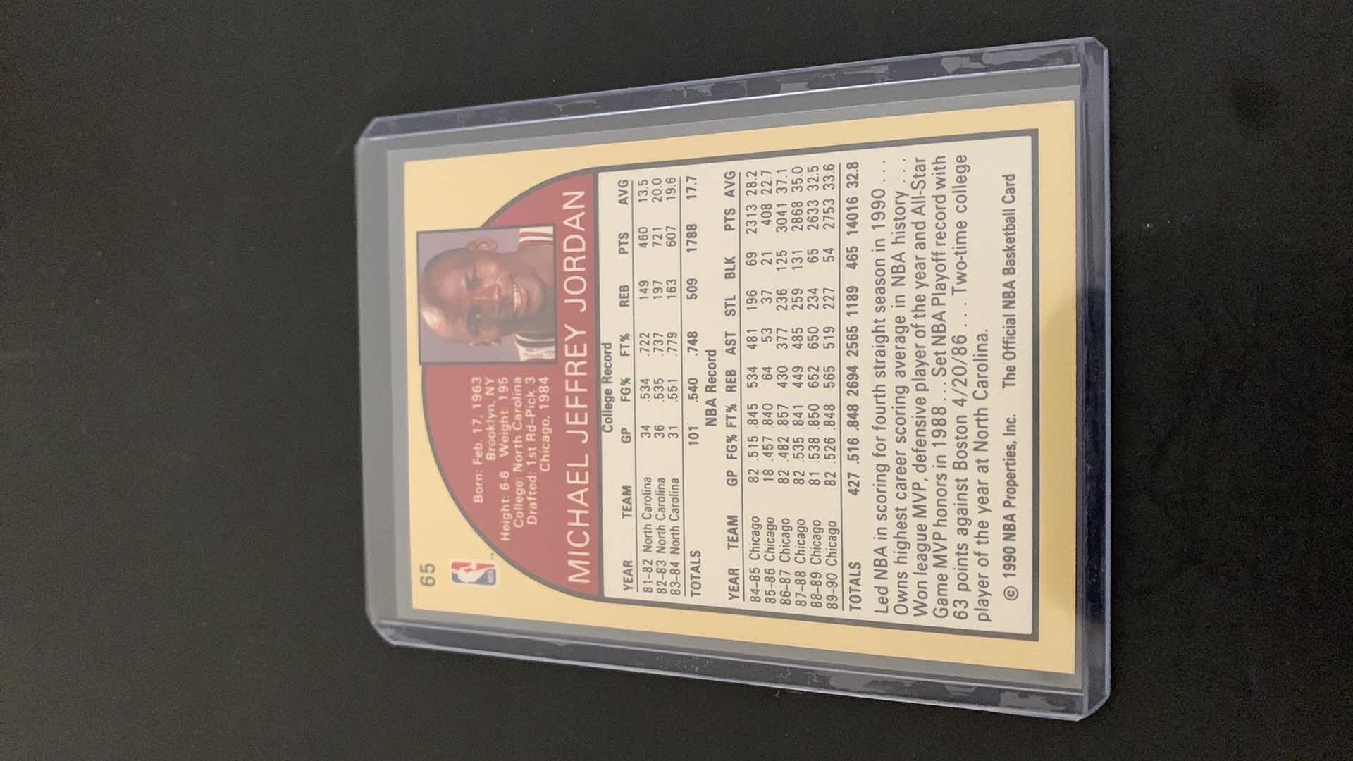 Photo 2 of 1990 NBA MICHAEL JORDAN BULLS CARD