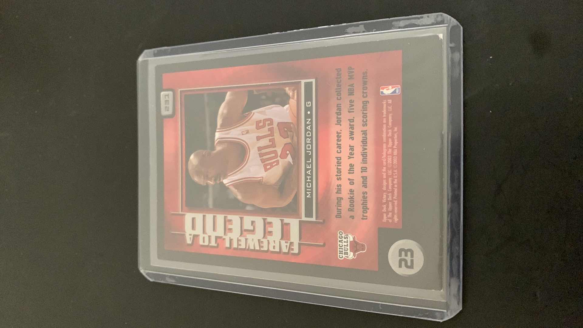 Photo 2 of 2003 UPPER DECK MICHAEL JORDAN BULLS FAREWELL TO A LEGEND CARD