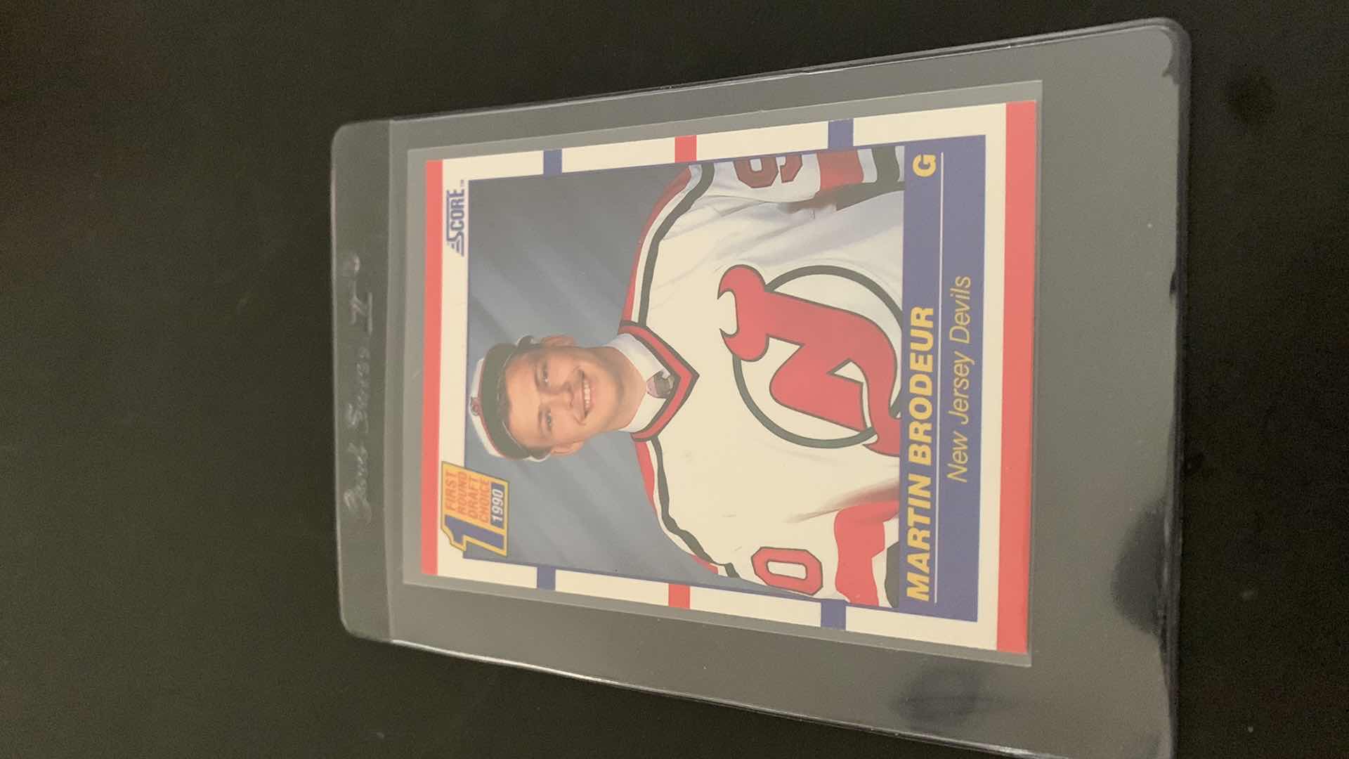 Photo 1 of 1990 SCORE MARTIN BRODEUR FIRST ROUND DRAFT CHOICE CARD