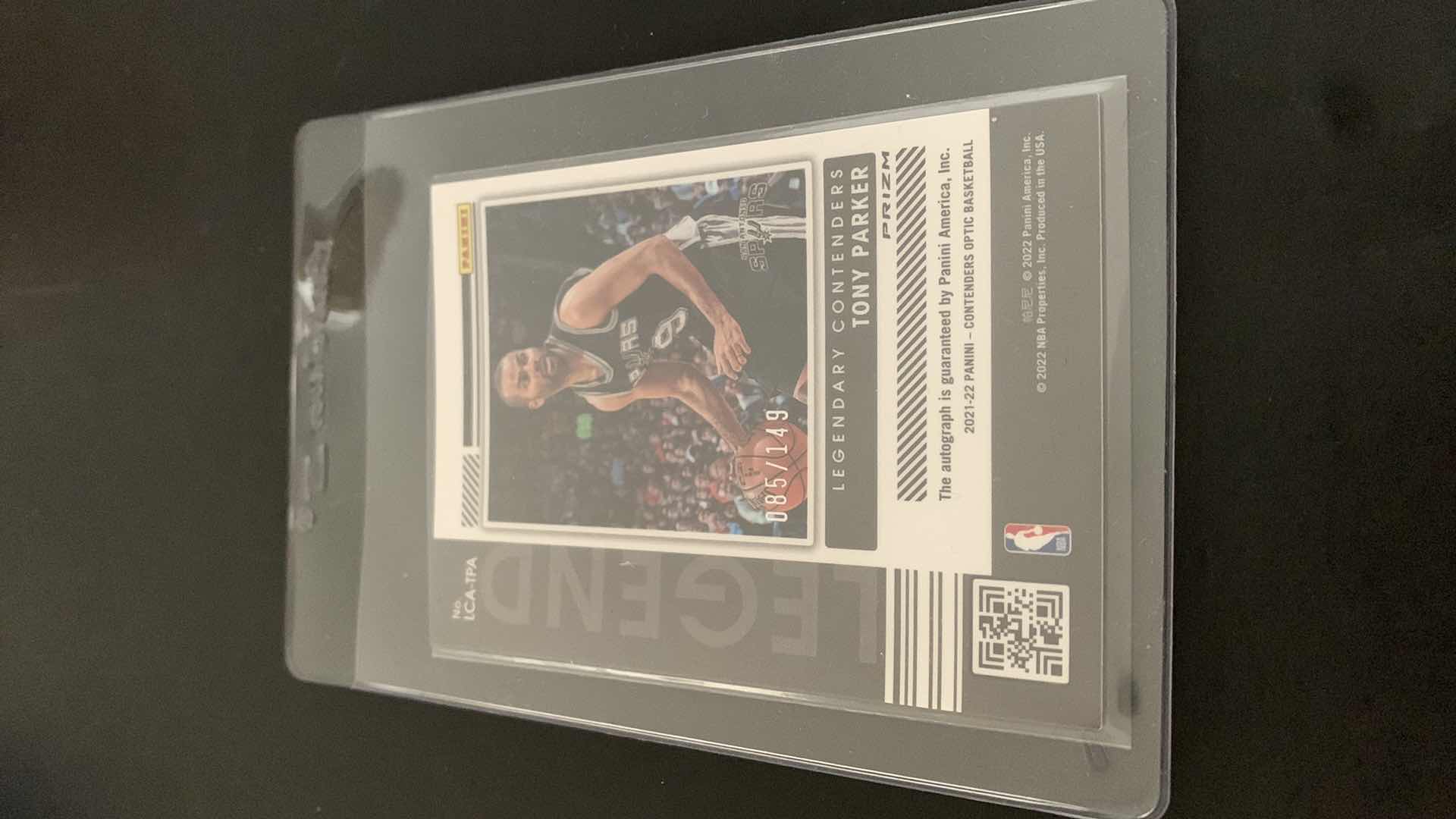 Photo 2 of 2022 PANINI TONY PARKER SPURS LEGENDARY CONTENDERS AUTO CARD