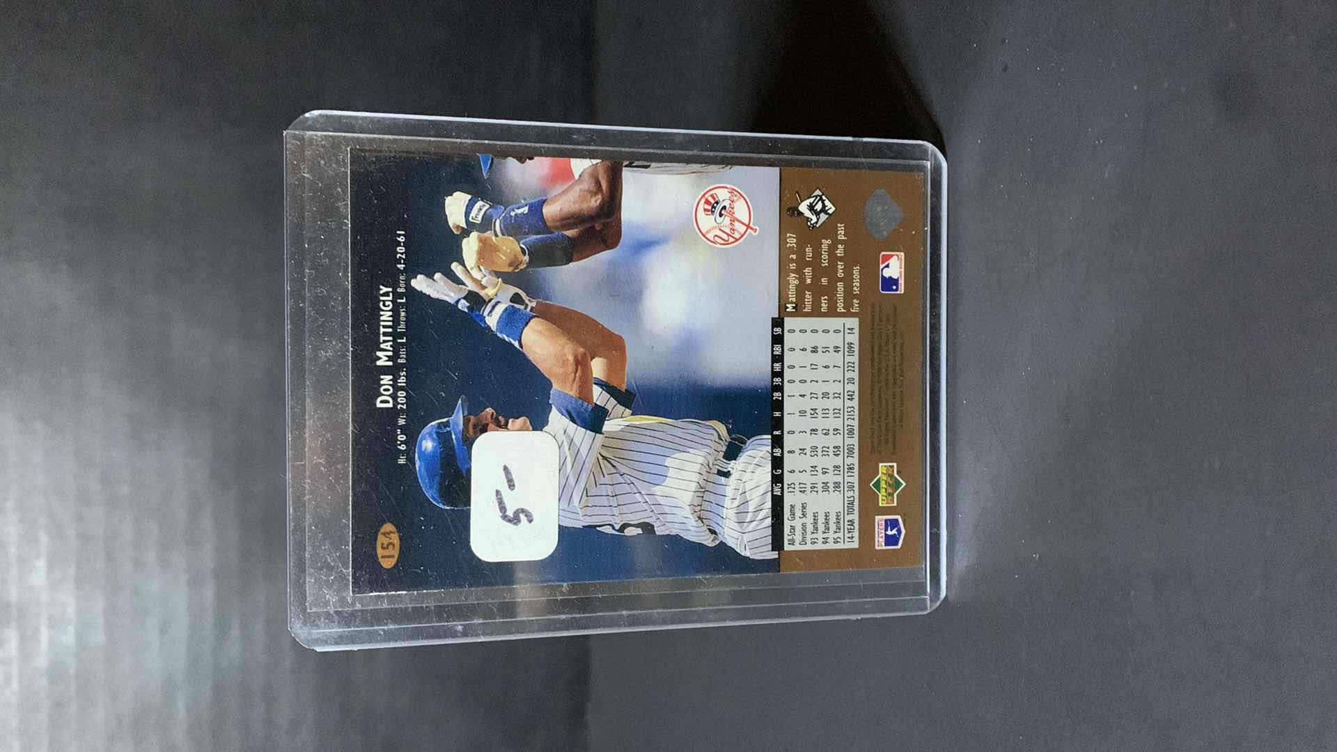 Photo 2 of 1996 UPPER DECK DON MATTINGLY YANKEES CARD