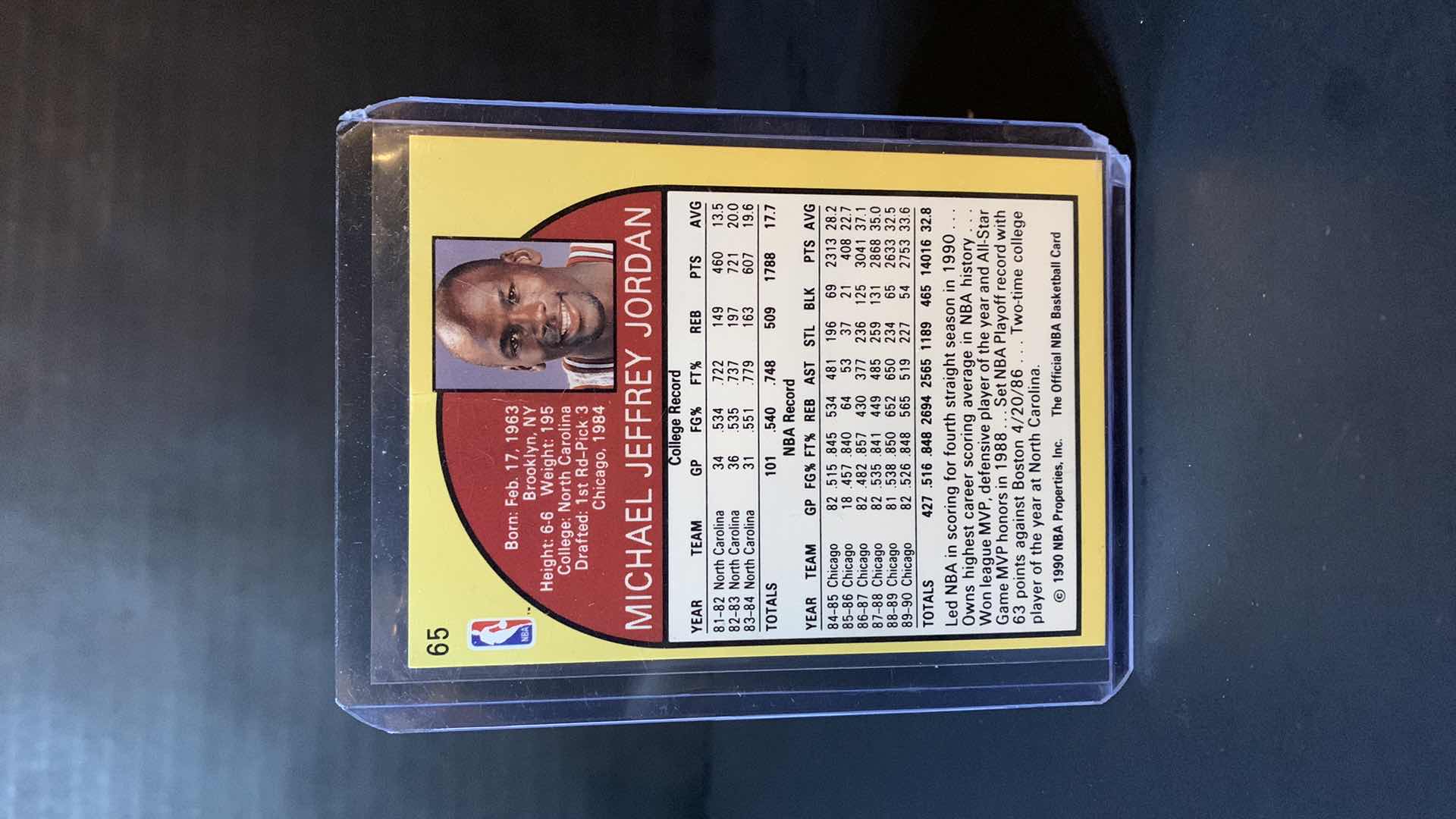 Photo 2 of 1990 NBA MICHAEL JORDAN BULLS CARD
