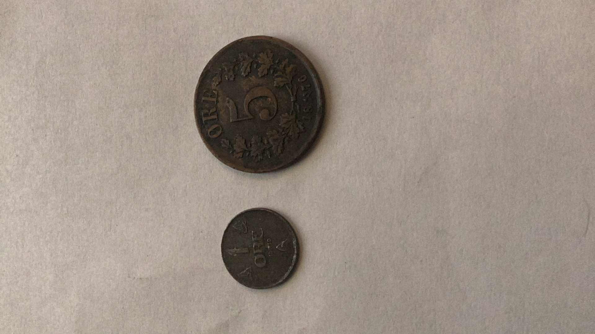 Photo 2 of NORWAY 1876,1919 COINS