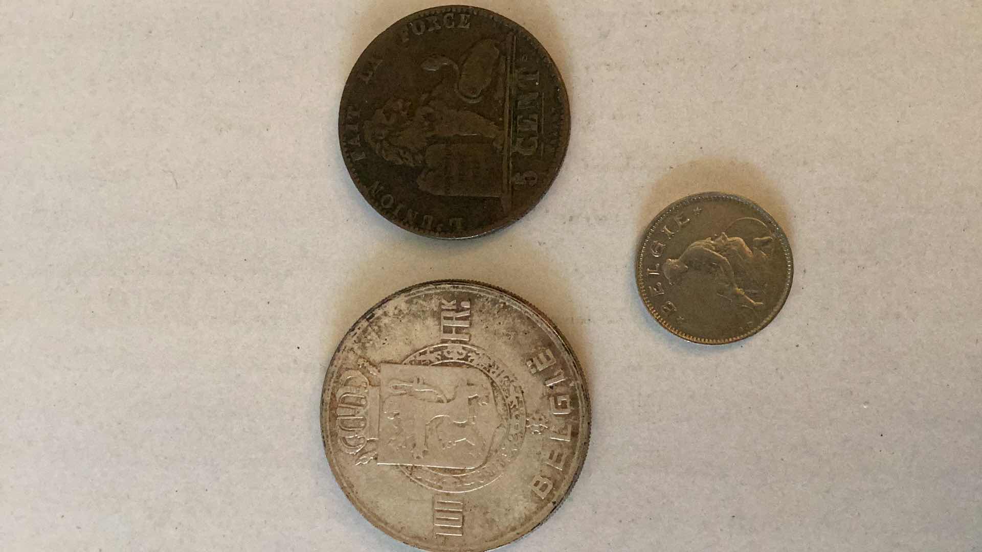 Photo 2 of BELGIUM 1848,1928,1951 COINS