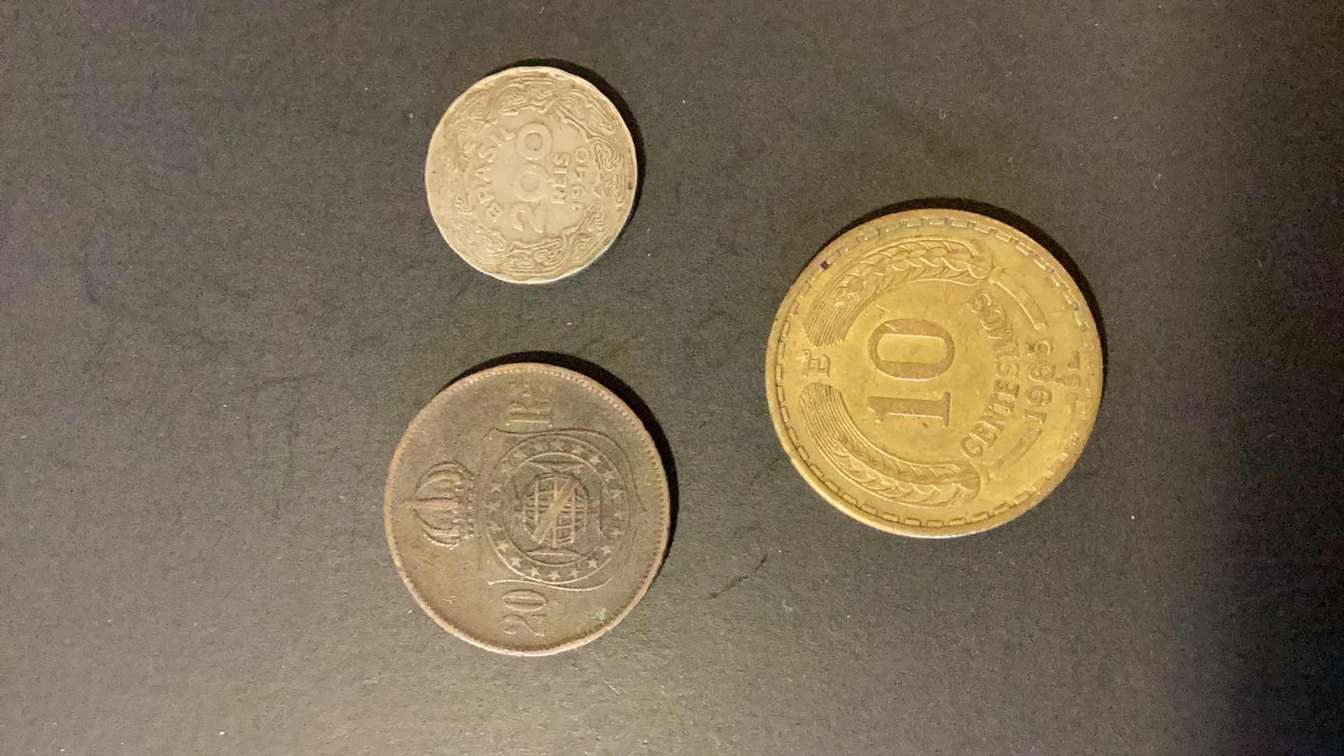 Photo 1 of BRAZIL,CHILE  1869,1940,1965 COINS