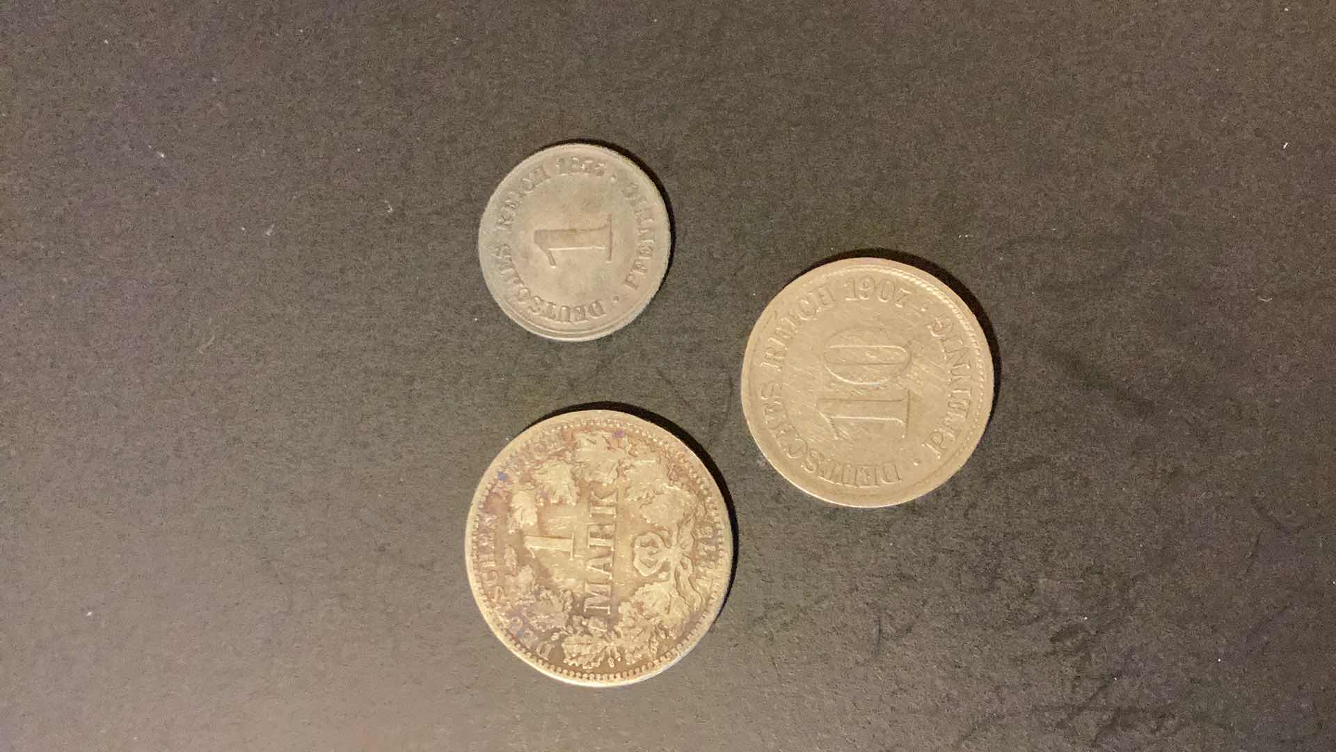 Photo 1 of GERMANY 1875,1875,1907 COINS