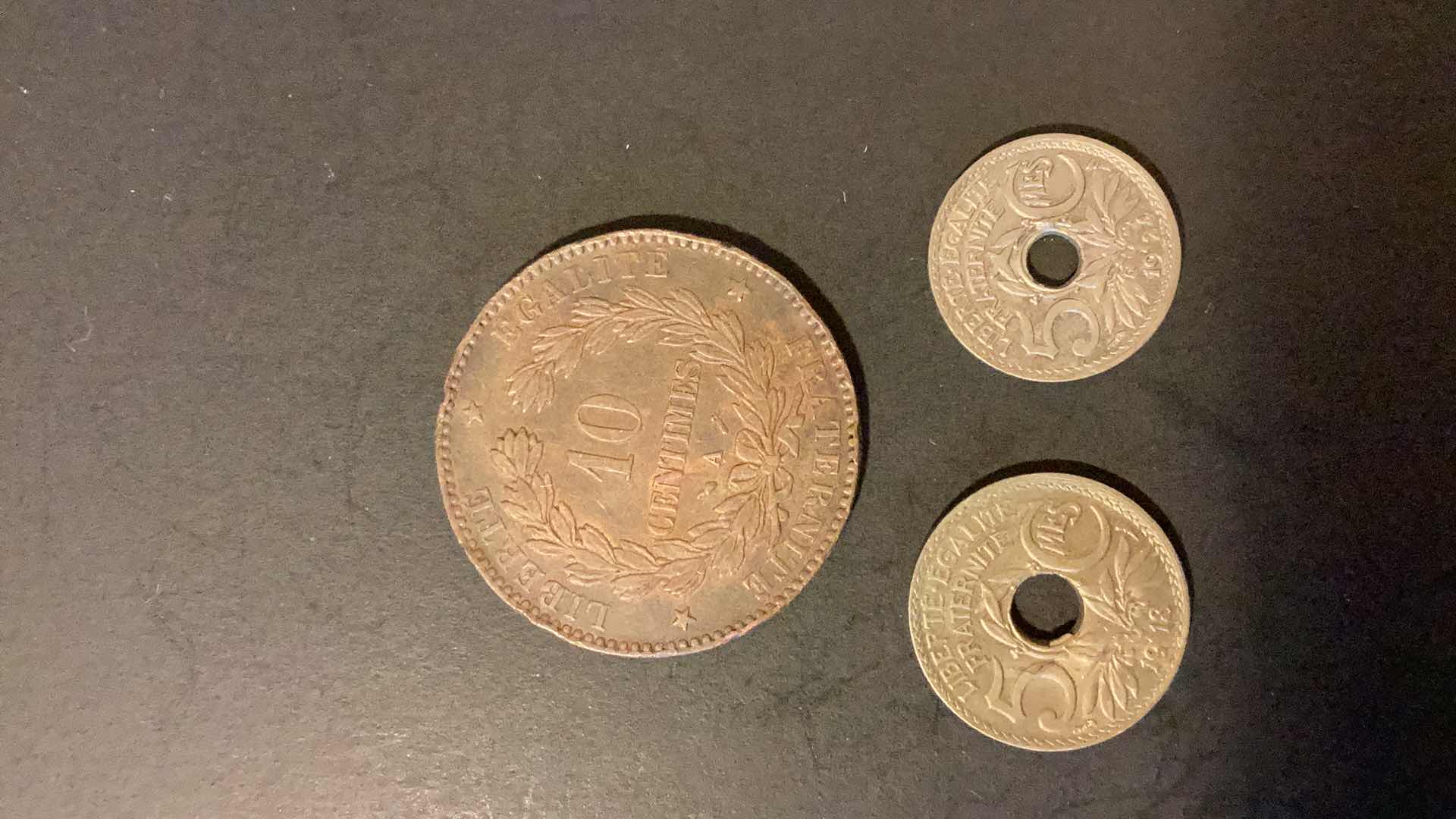 Photo 1 of FRANCE 1893,1918,1924 COINS