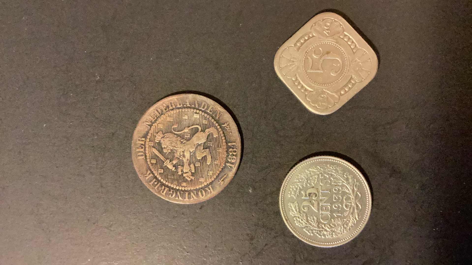 Photo 1 of NETHERLANDS 1881,1939,1941 COINS