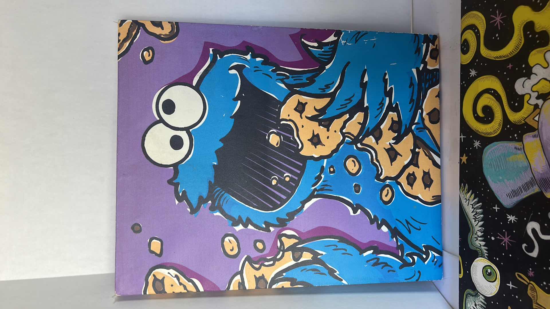 Photo 2 of 3 STRETCHED CANVAS ARTWORK, SPIDER-MAN 11” x 14”, COOKIE MONSTER 16” x 20”, MONOPOLY 24” x 18”