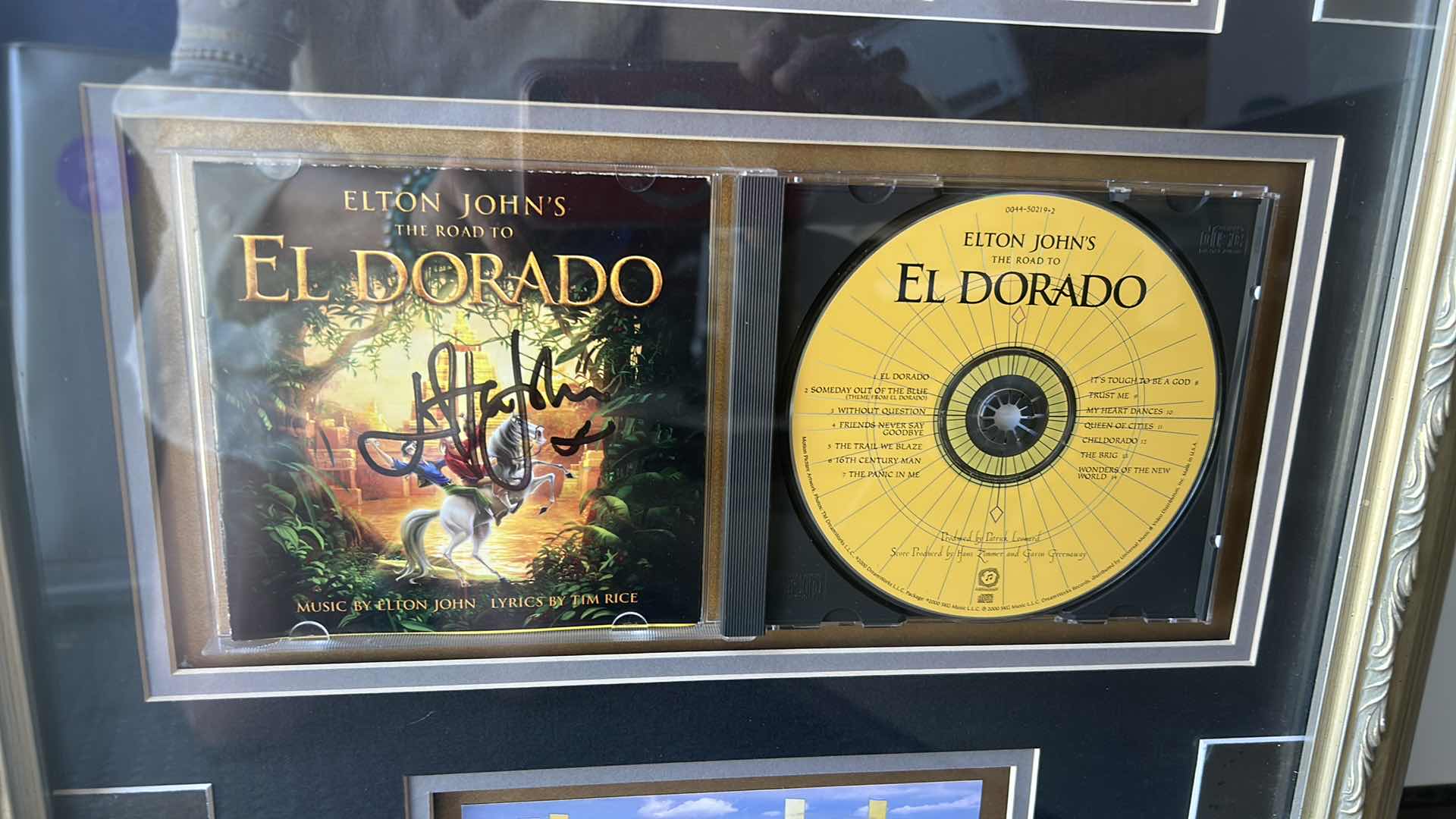 Photo 3 of FRAMED ELTON JOHN SIGNED EL DORADO CD WITH PHOTO COLLECTIBLE ARTWORK 17” x 28”