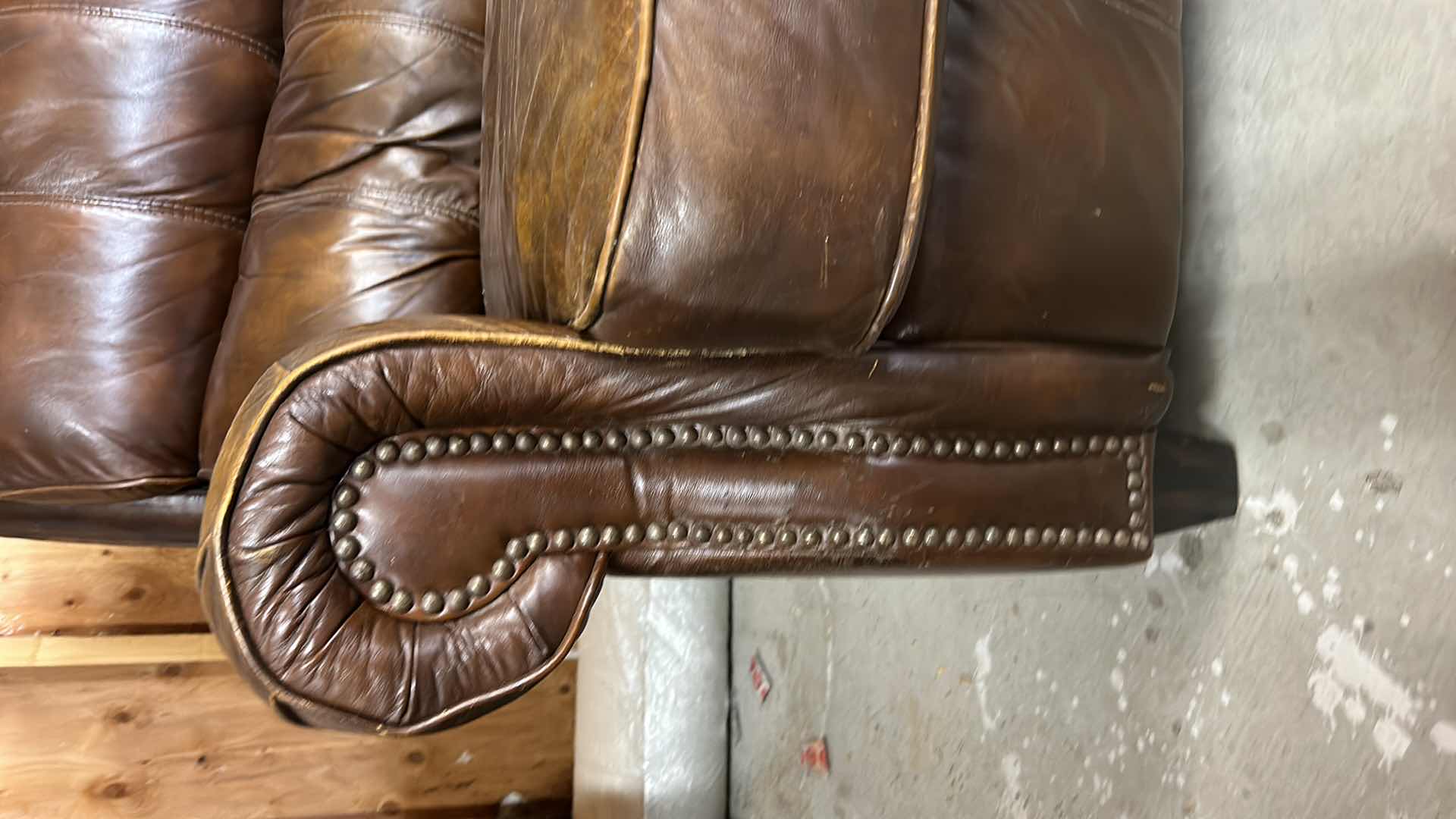 Photo 2 of 7 FOOT LEATHER SOFA