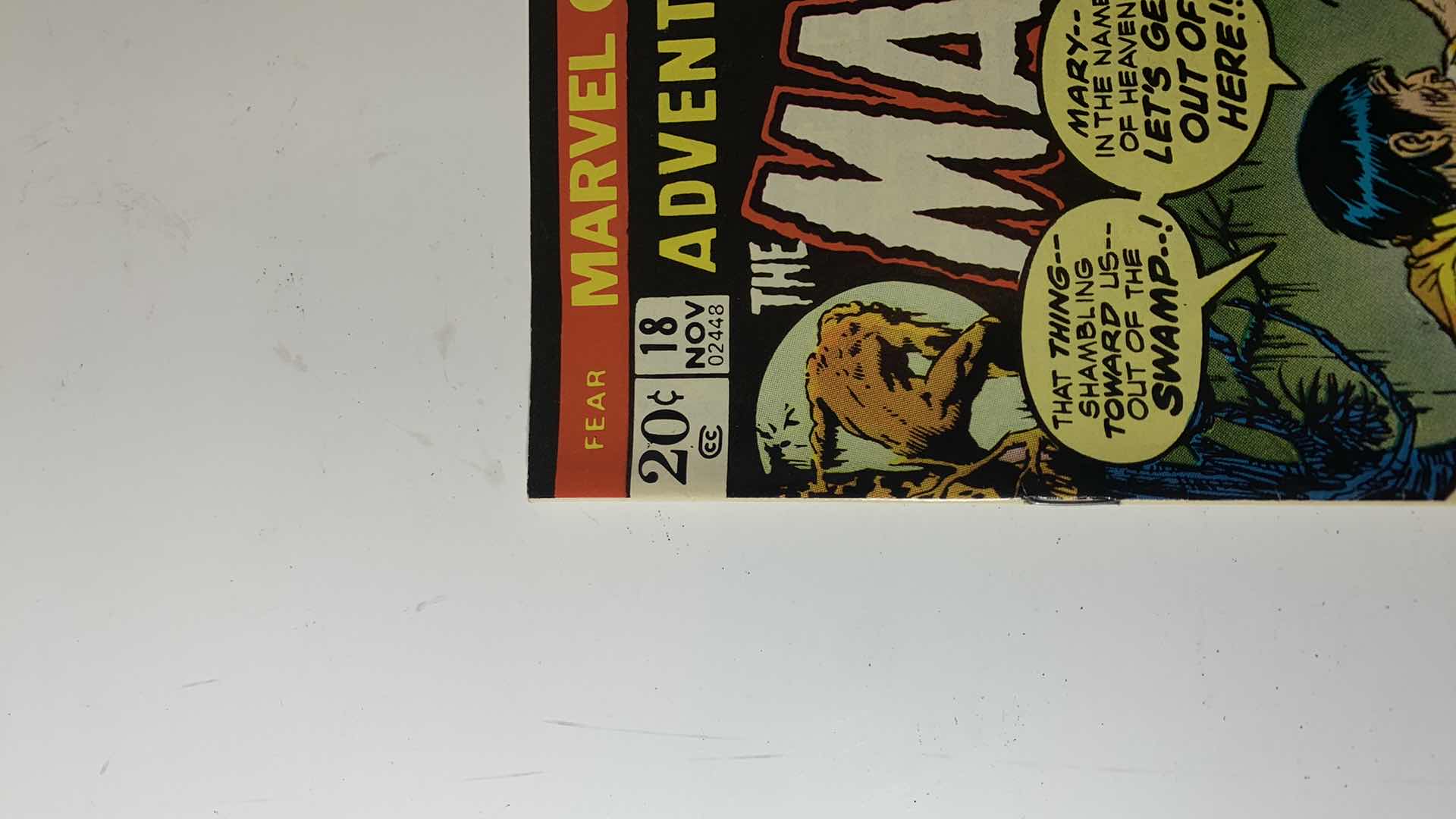 Photo 2 of MARVEL ADVENTURE INTO FEAR #18 1973 THE MAN-THING COMIC