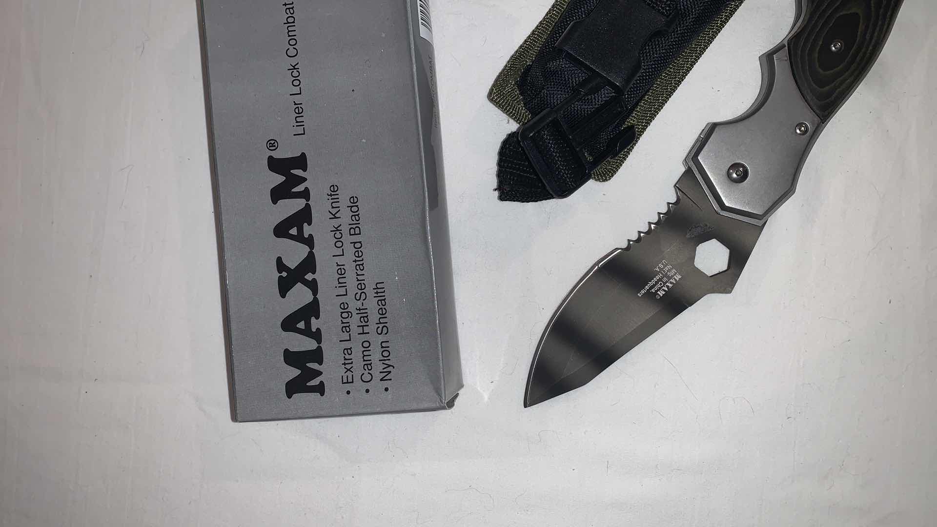 Photo 2 of MAXAM LINER LOCK COMBAT KNIFE WITH CASE