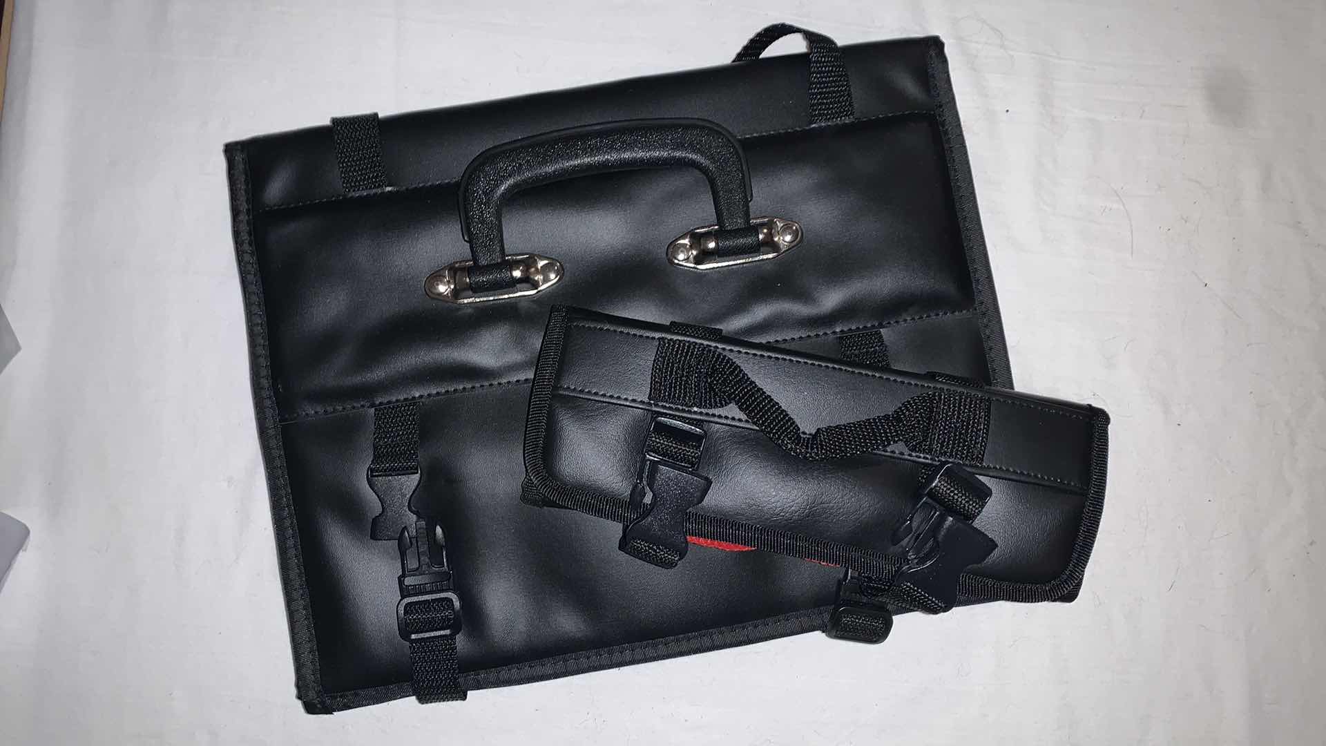 Photo 1 of SET OF TWO LEATHER TRAVELING KNIFE CASES