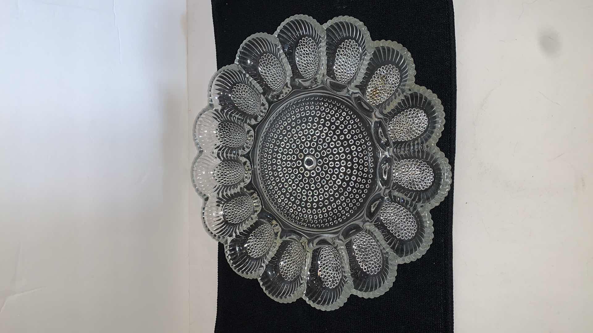 Photo 1 of ANTIQUE PRESSED GLASS DISH 11 IN WIDE