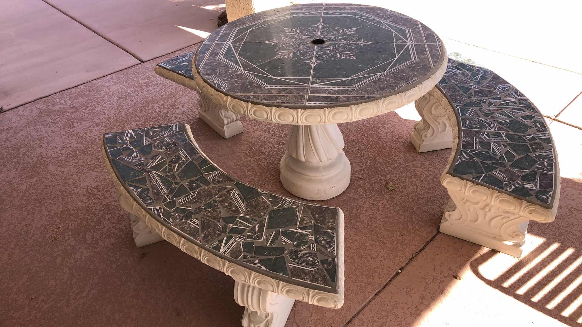 Photo 1 of INLAID TILE STONE PATIO SET