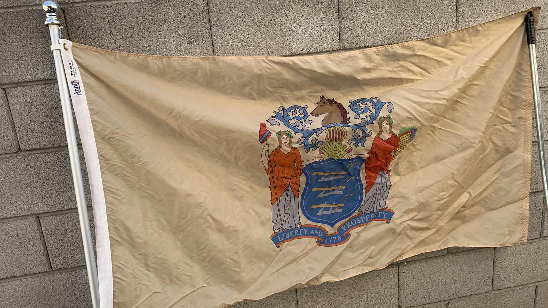 Photo 1 of NEW JERSEY STATE FLAG LIBERTY AND PROSPERITY 1776 60” X 36”