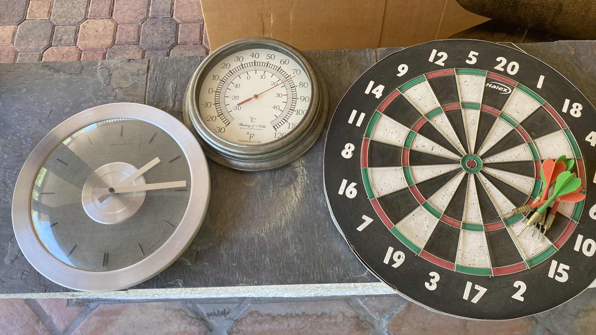 Photo 1 of DARTBOARD THERMOMETER AND CLOCK