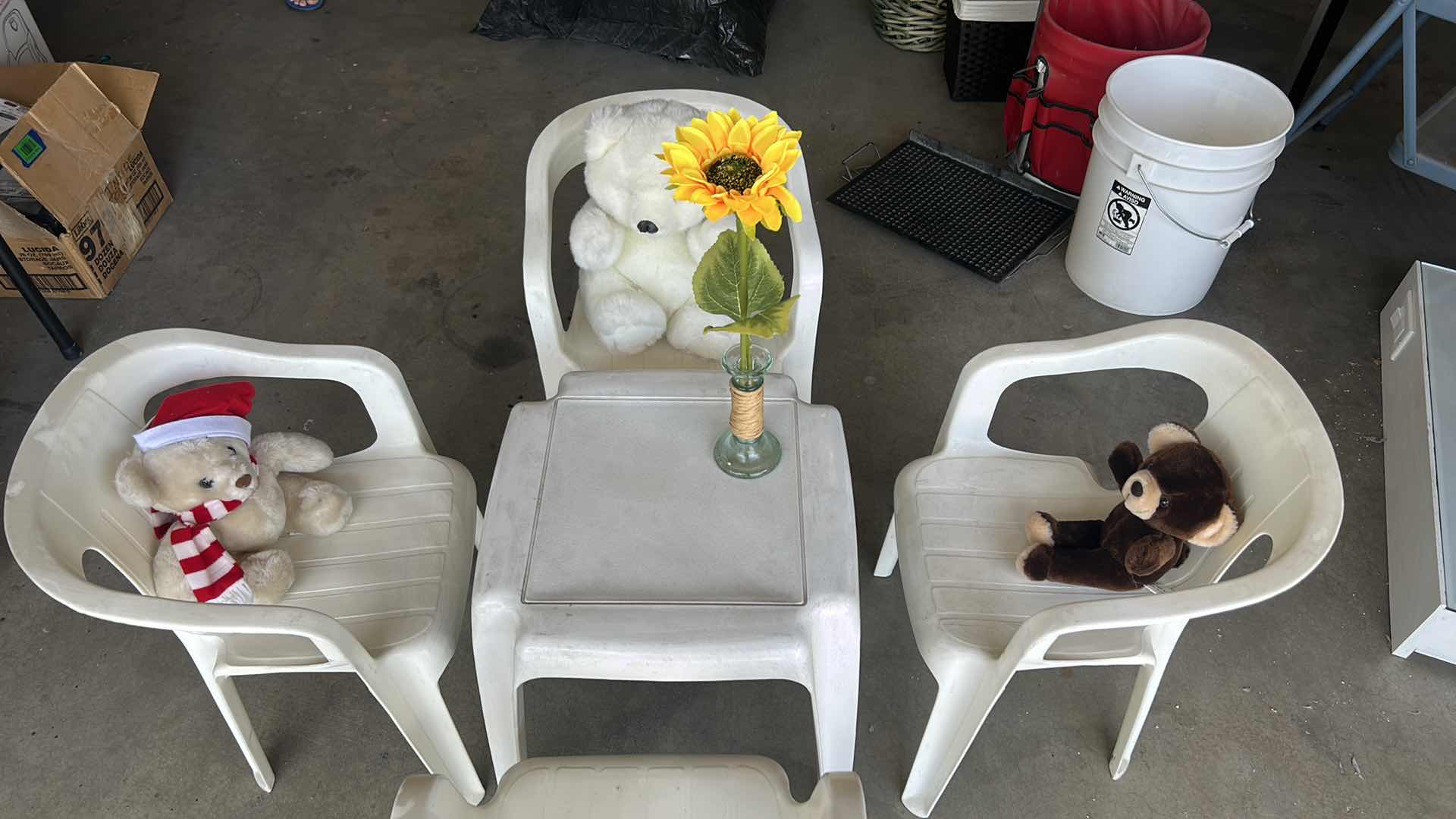 Photo 2 of CHILDS TABLE WITH 4 CHAIRS AND STUFFED ANIMALS