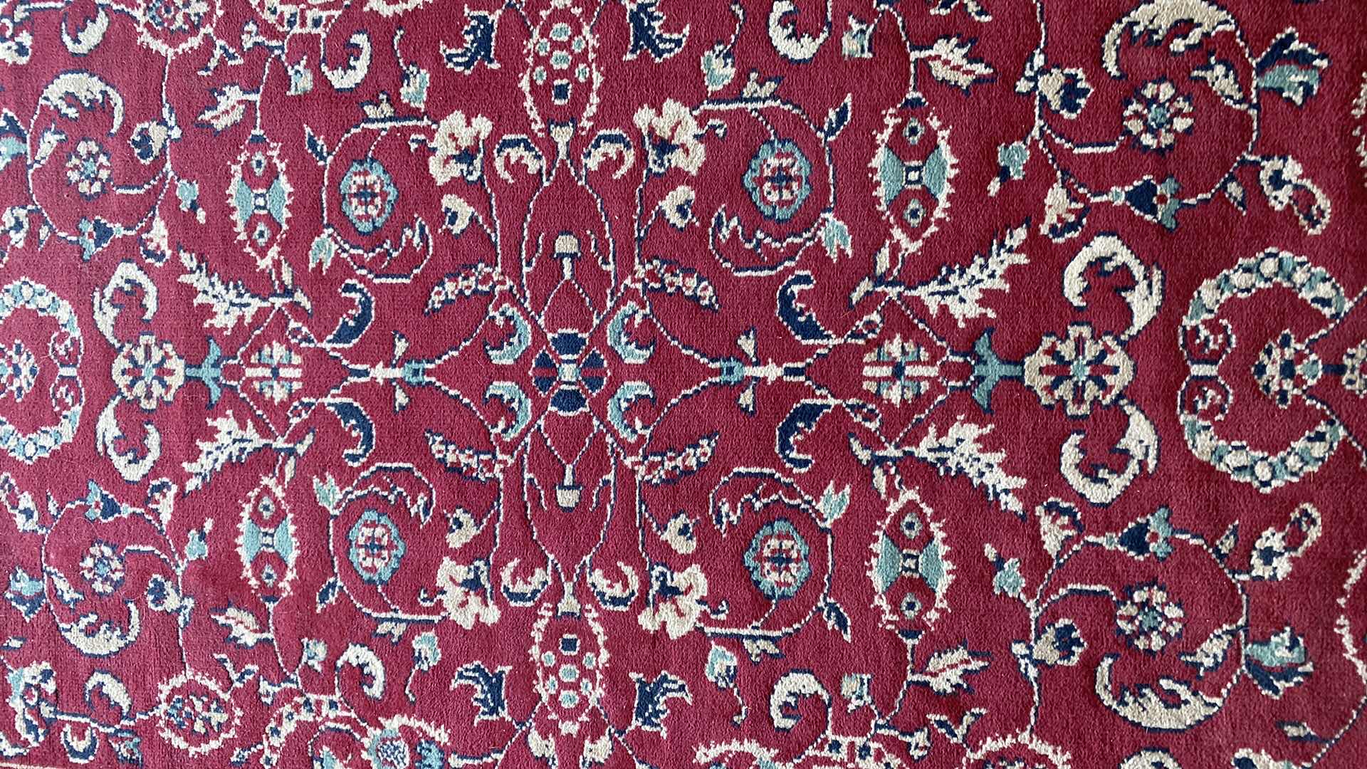 Photo 3 of BURGUNDY BLUE AND CREAM AREA RUG 45” X 65”