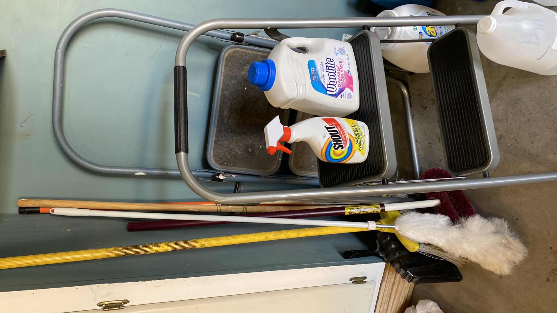 Photo 4 of LAUNDRY SUPPLIES CLEANING DUPPLIES AND 2 STEP STOOLS