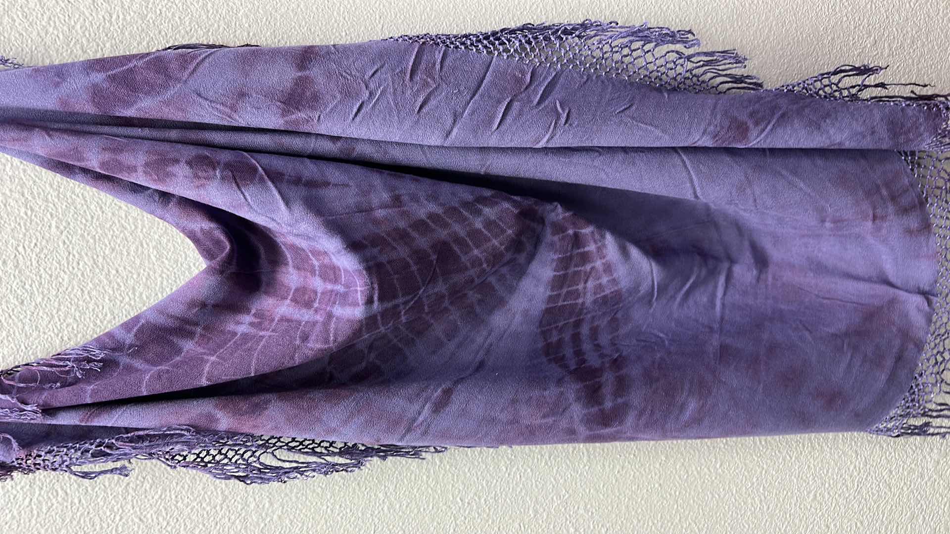 Photo 2 of NWT WOMEN'S PURPLE TIE DYE SCARF $39.95