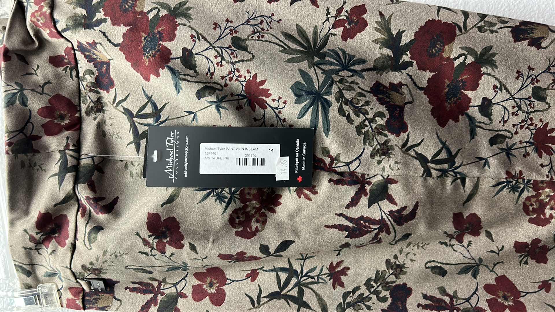 Photo 2 of NWT WOMEN'S SIZE 14 28" INSEAM, MICHAEL TYLER FLORAL PANTS