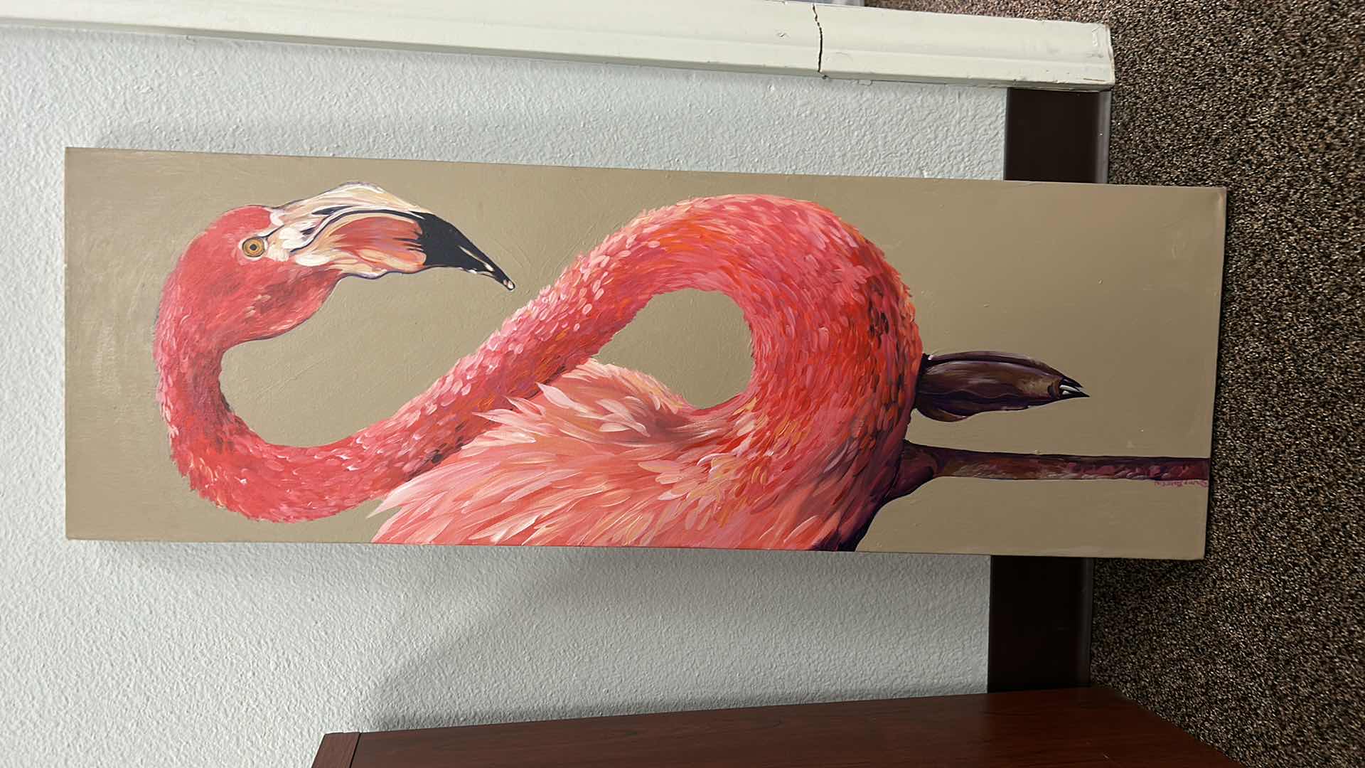 Photo 4 of PINK FLAMINGO STRETCHED CANVAS 12” x 36”