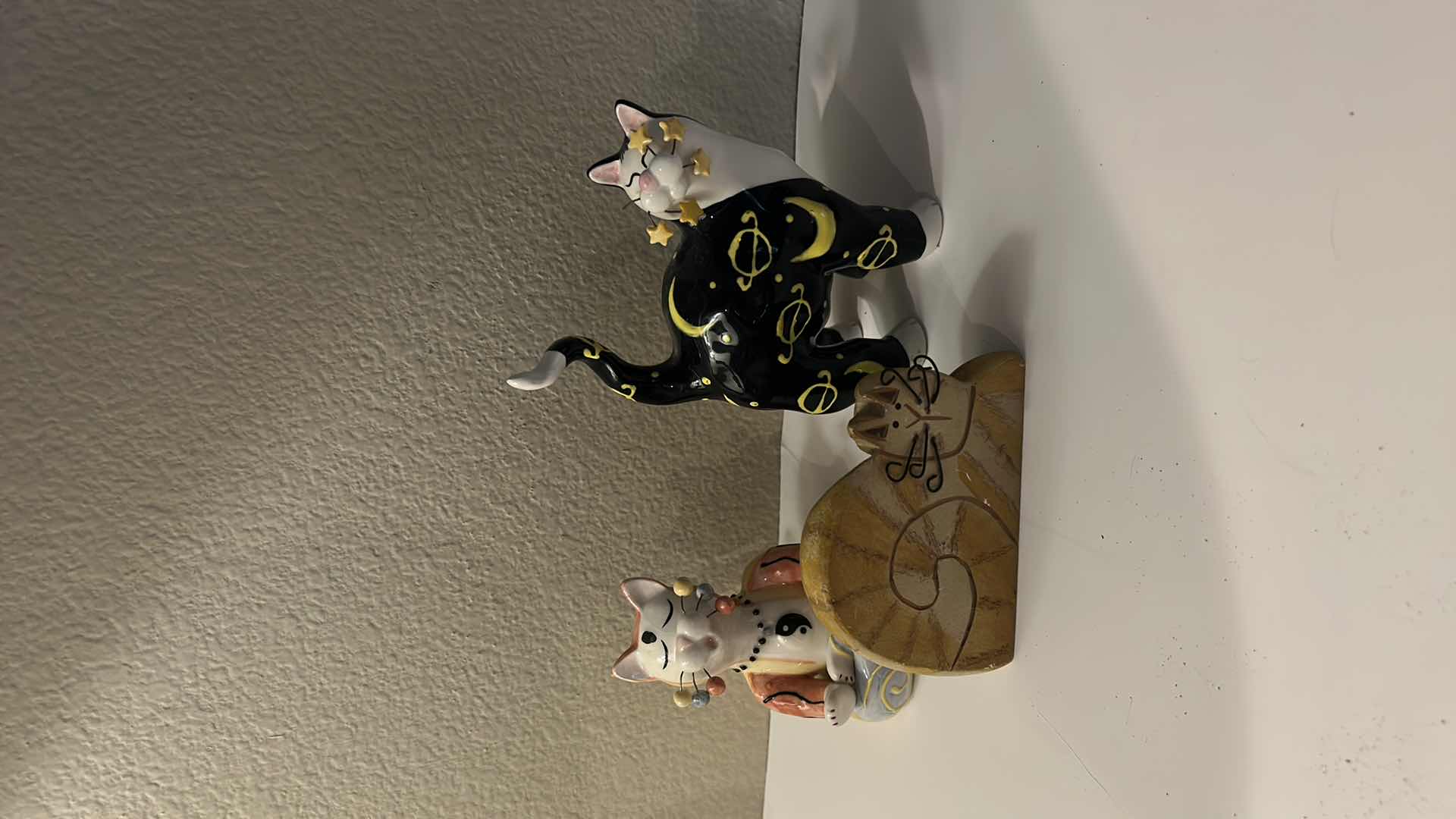 Photo 11 of 3 VINTAGE CAT COLLECTIBLES,  TALLEST 6.5” (2 SIGNED PORCELAIN LACOMBE) 