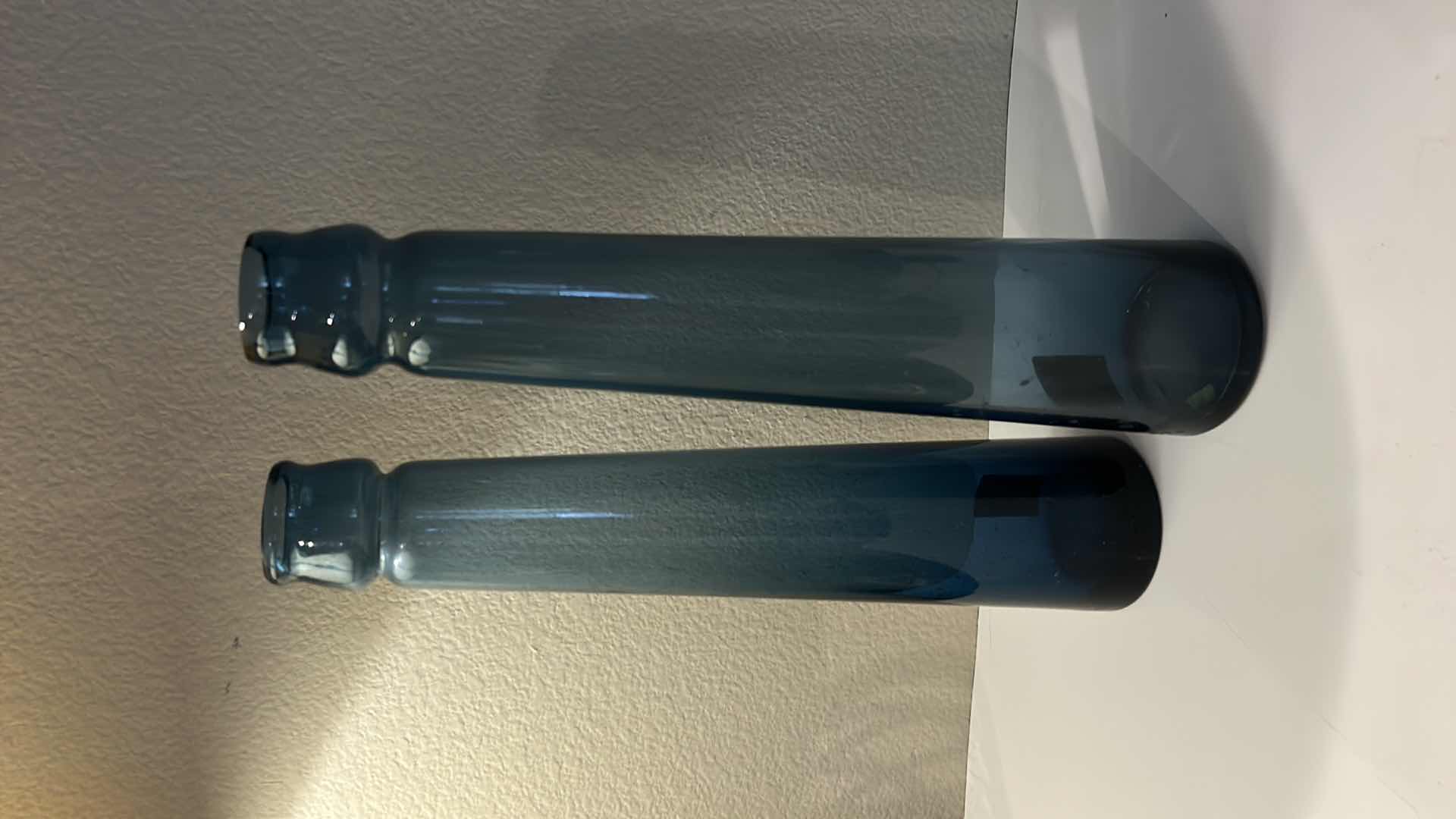 Photo 5 of HOME DECOR - 2 BLUE GLASS VASES H14”