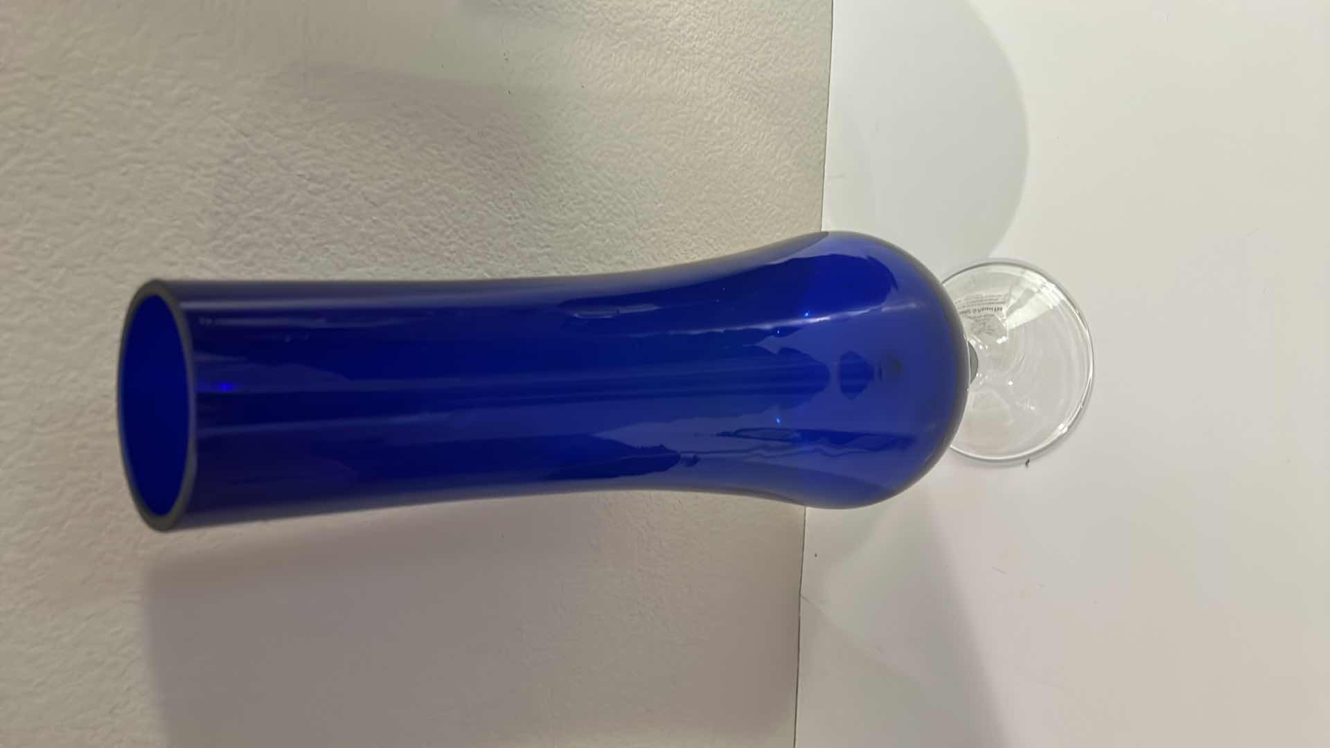 Photo 2 of HOME DECOR - BLUE GLASS VASE H18”