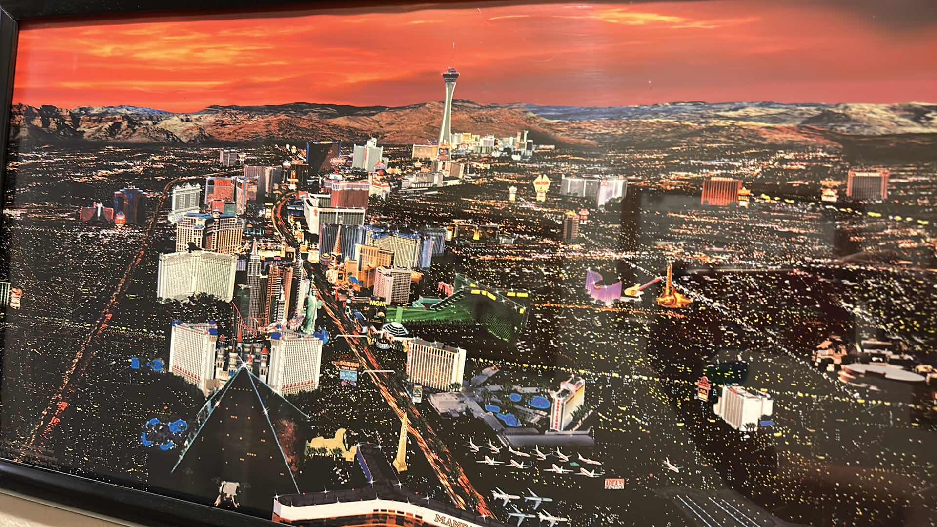 Photo 3 of DOWNTOWN VEGAS FRAMED ARTWORK 37” x 13”